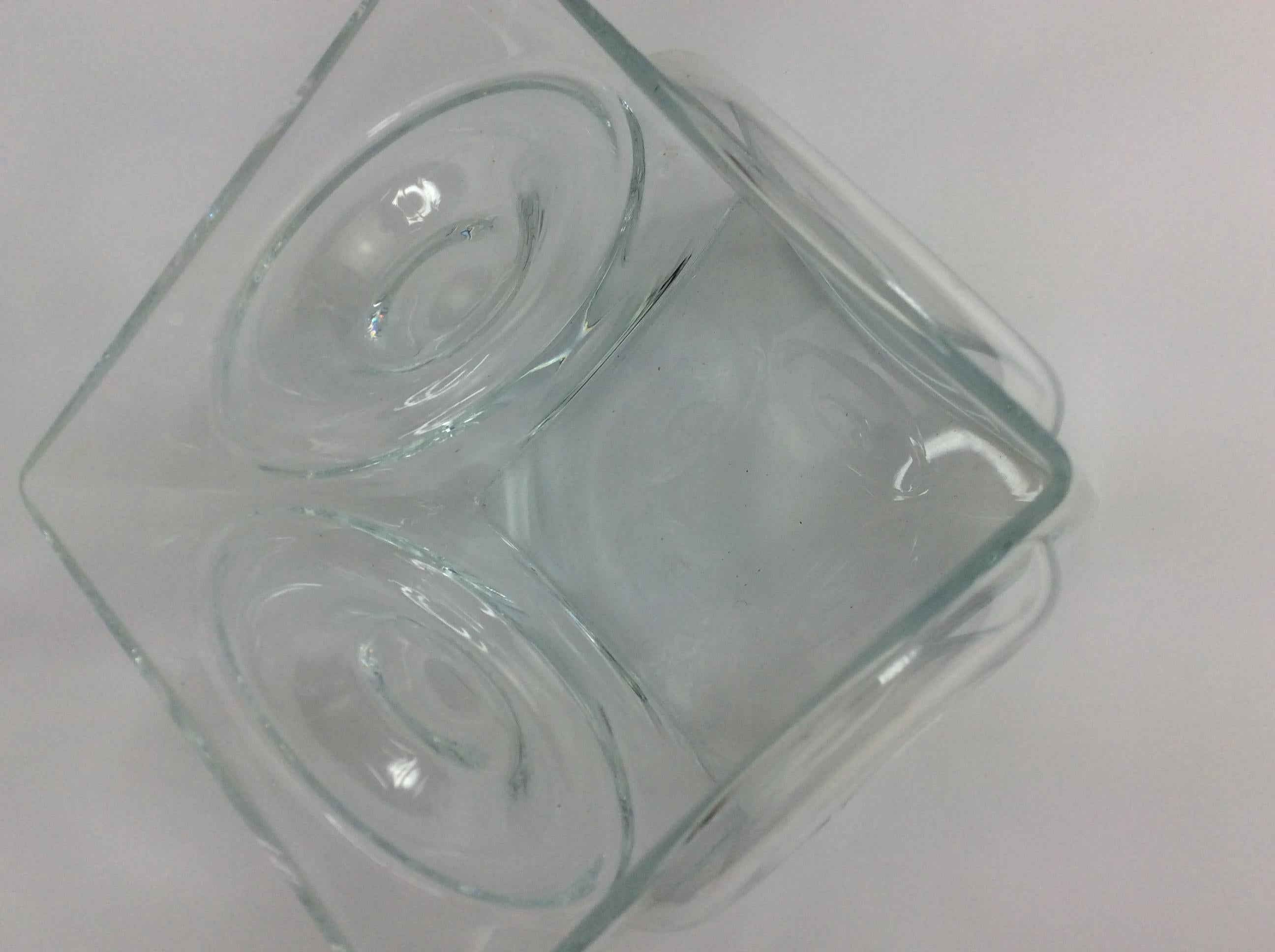 Seau à glace en verre Bulls-Eye vintage du milieu du siècle en vente 4
