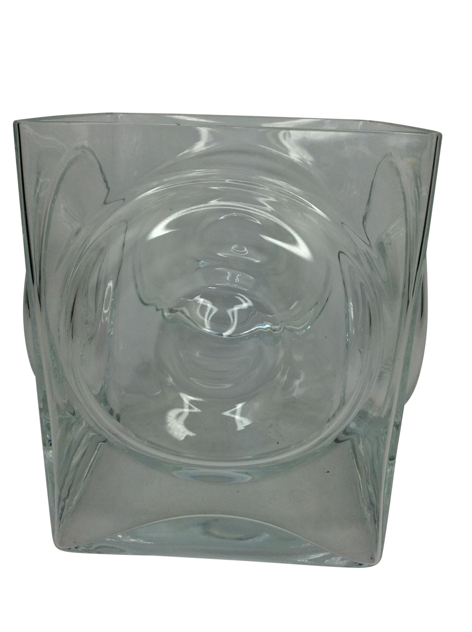 Mid-Century Modern Vintage Mid-Century Bulls-Eye Glass Ice Bucket For Sale