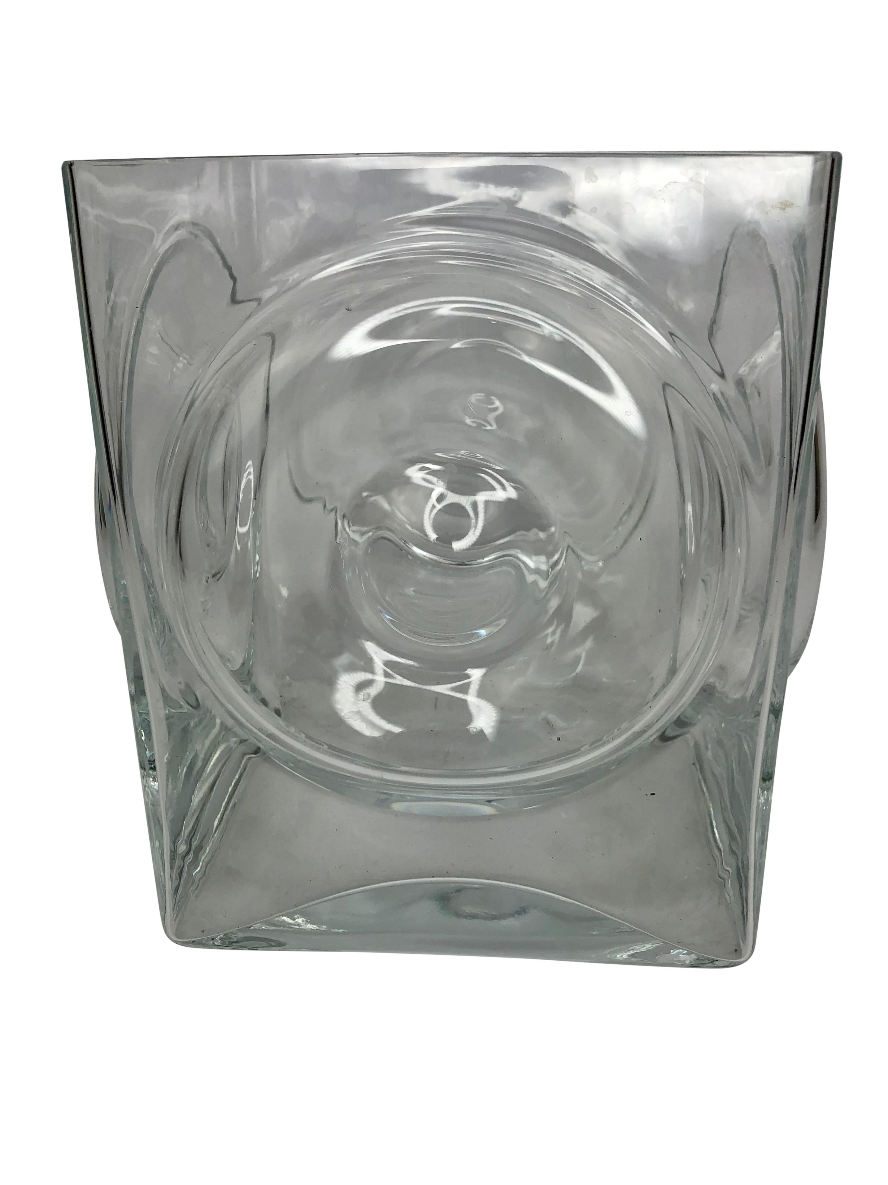 Verre Seau à glace en verre Bulls-Eye vintage du milieu du siècle en vente