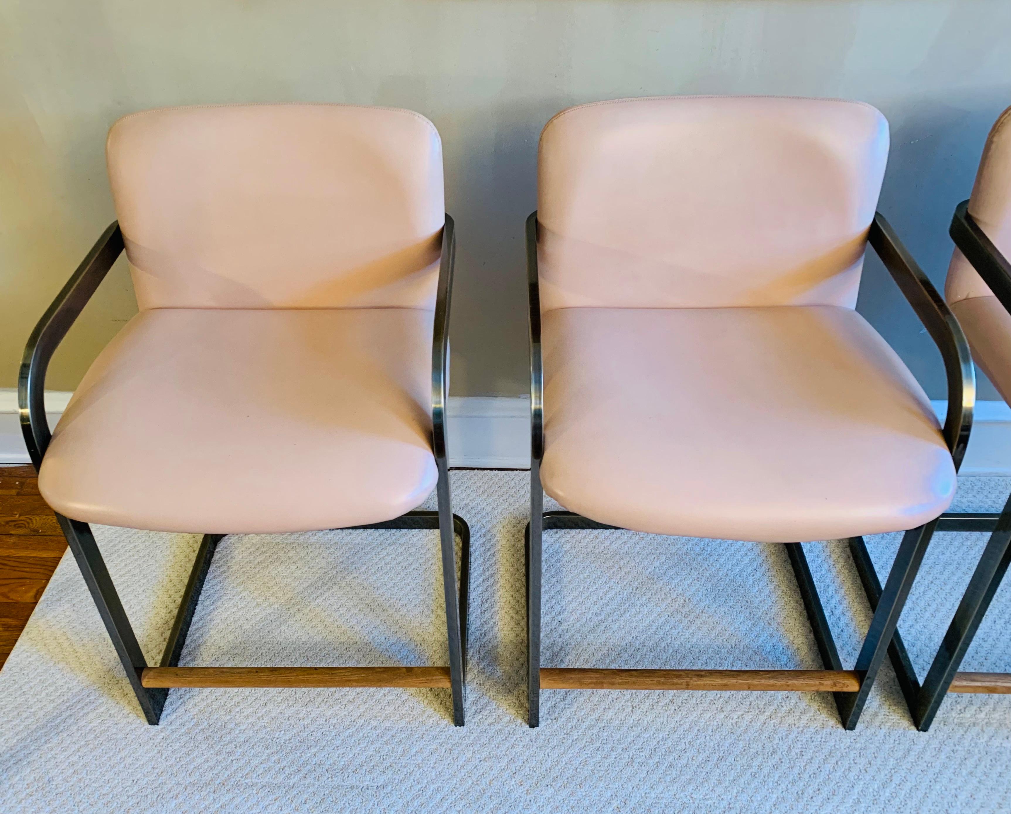 Metal Vintage Midcentury Cantilever Stools in the Milo Baughman Style by D.I.A. 1980's