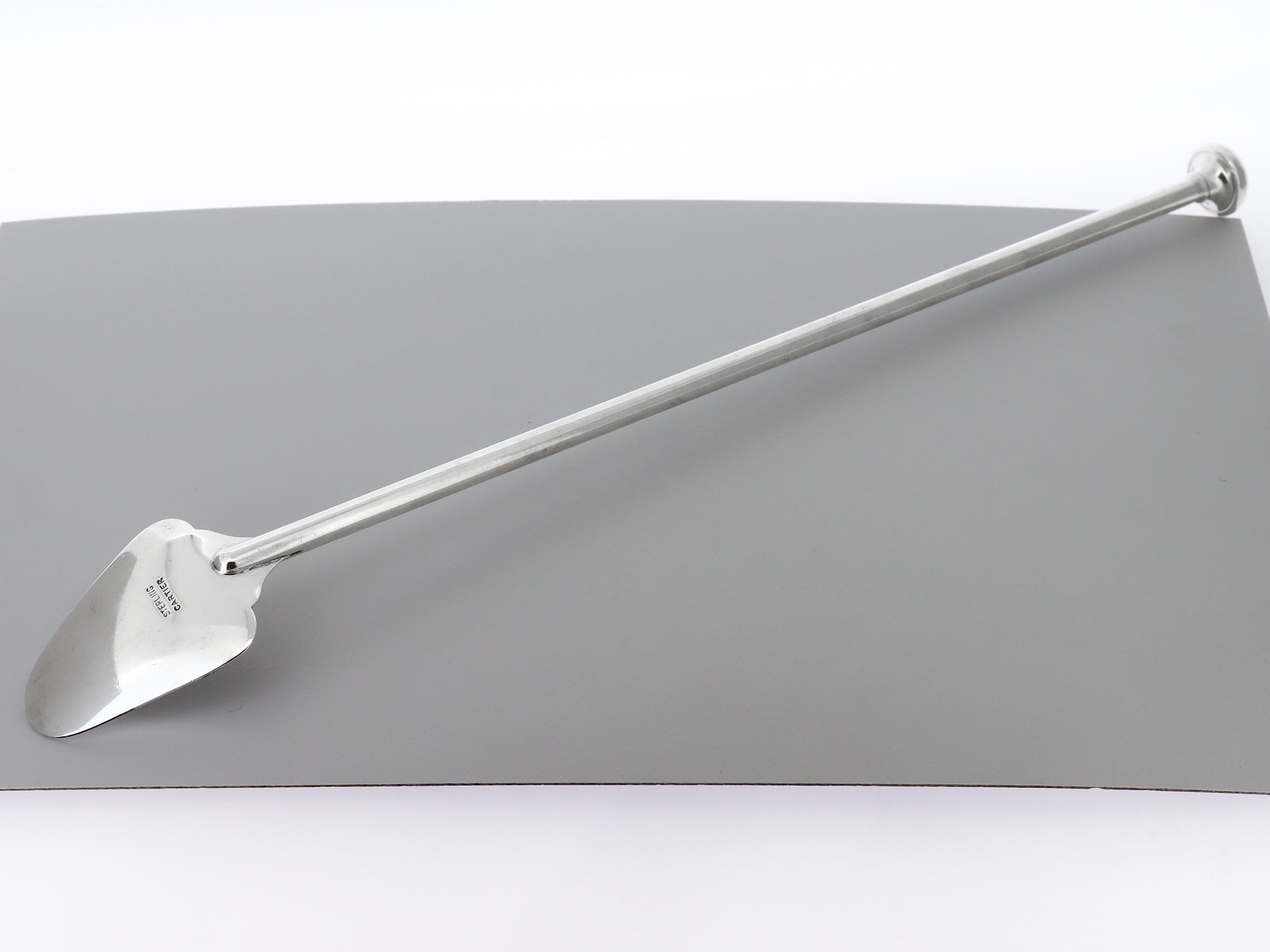 Cucchiaio da cocktail o agitatore d'argento Cartier d'epoca della metà del secolo scorso in vendita 3