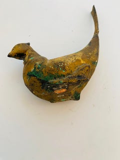 Vintage Mid-Century Cast Iron Japanese Koro Bird / Pheasant Incense Burner / Box