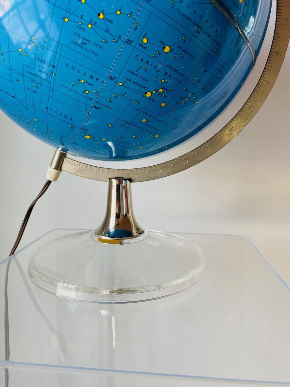 Late 20th Century Vintage Mid Century Celestial Illuminated Scan-Globe Copenhagen 1975