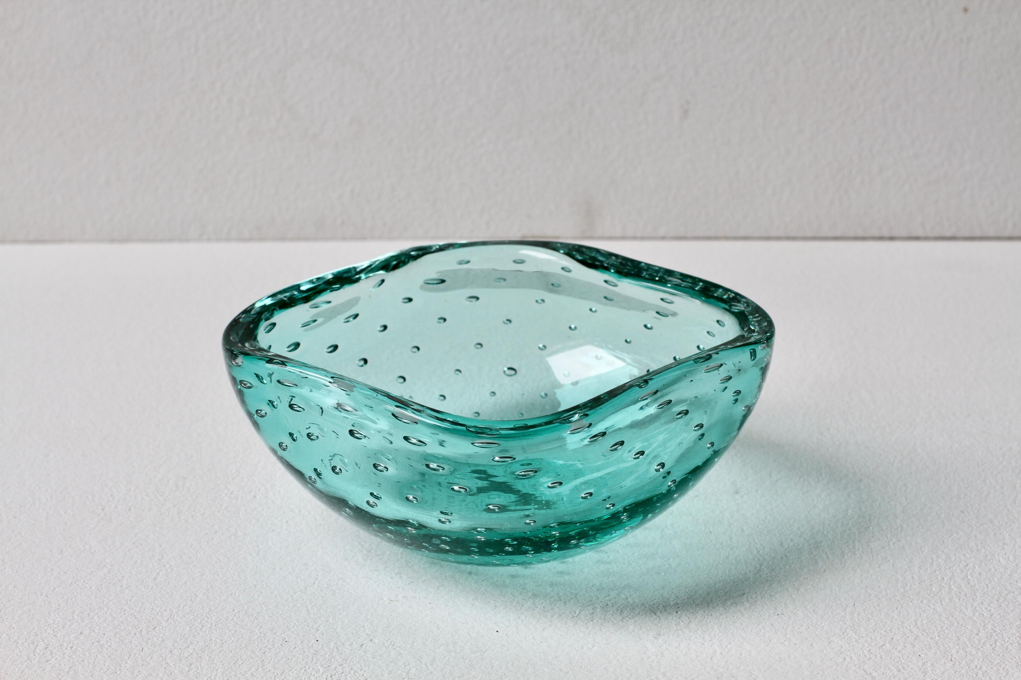 Vintage Mid-Century Cenedese Murano Glass Bullicante Bubble Bowl Dish or Ashtray For Sale 7