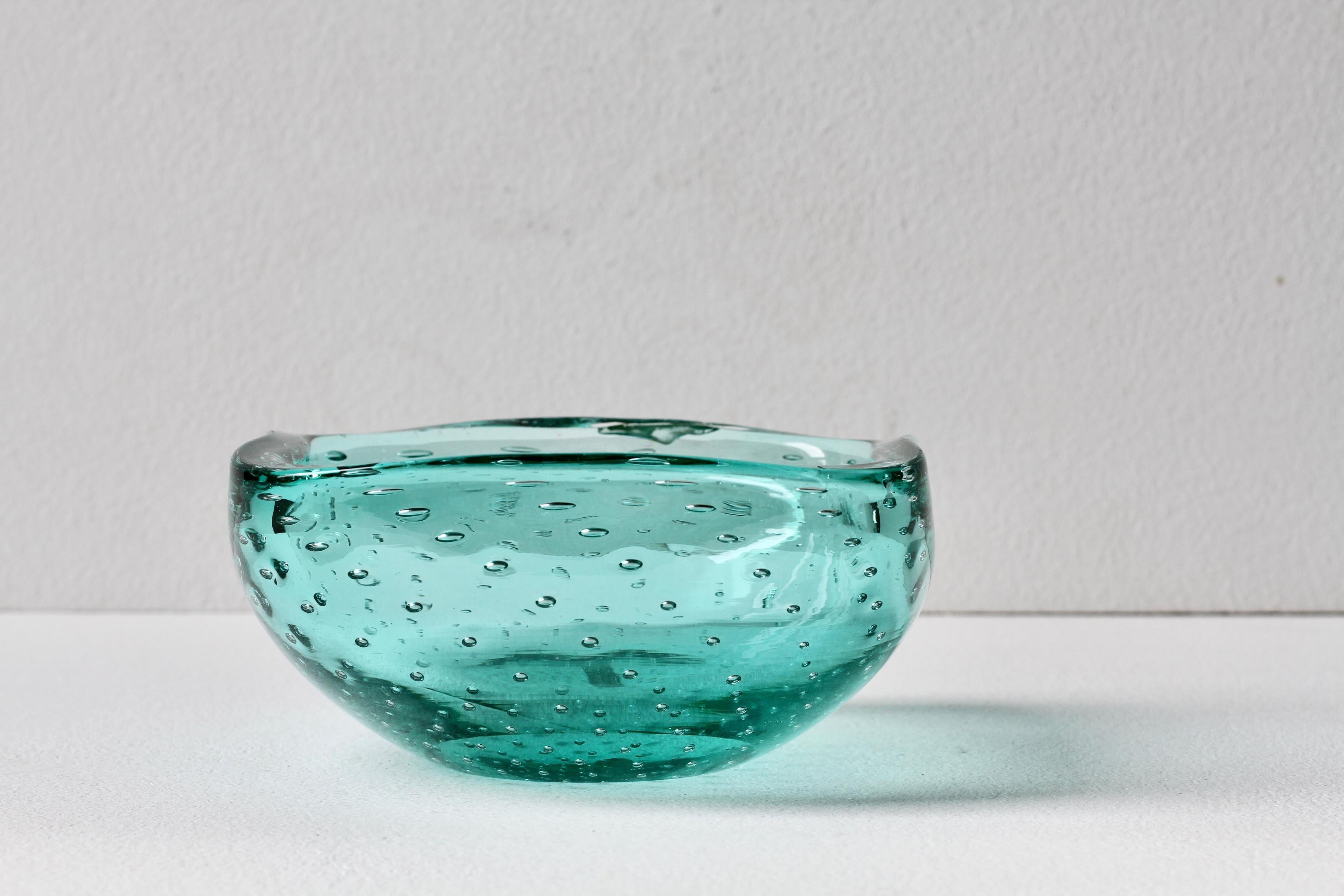 Vintage Mid-Century Cenedese Murano Glass Bullicante Bubble Bowl Dish or Ashtray For Sale 1