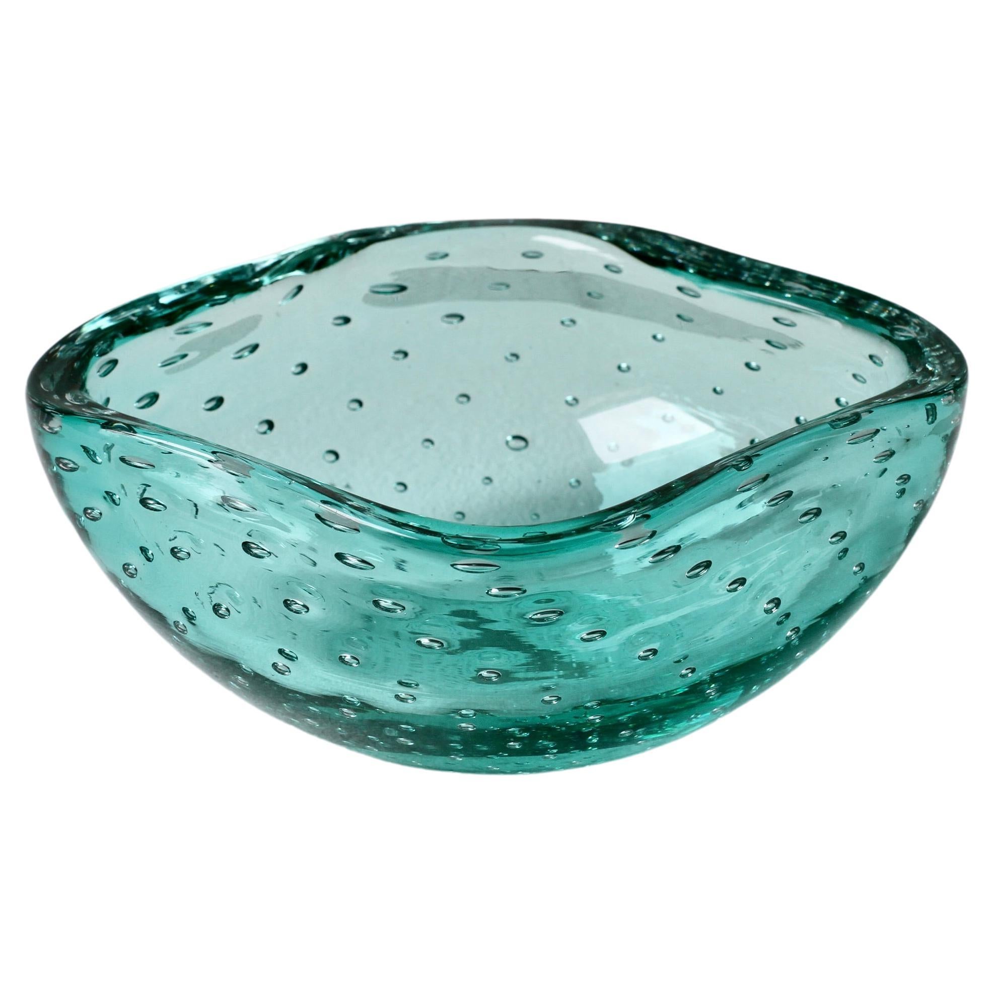 Plato o Cenicero Bullicante Vintage de Mediados de Siglo de Cristal de Murano de Cenedese
