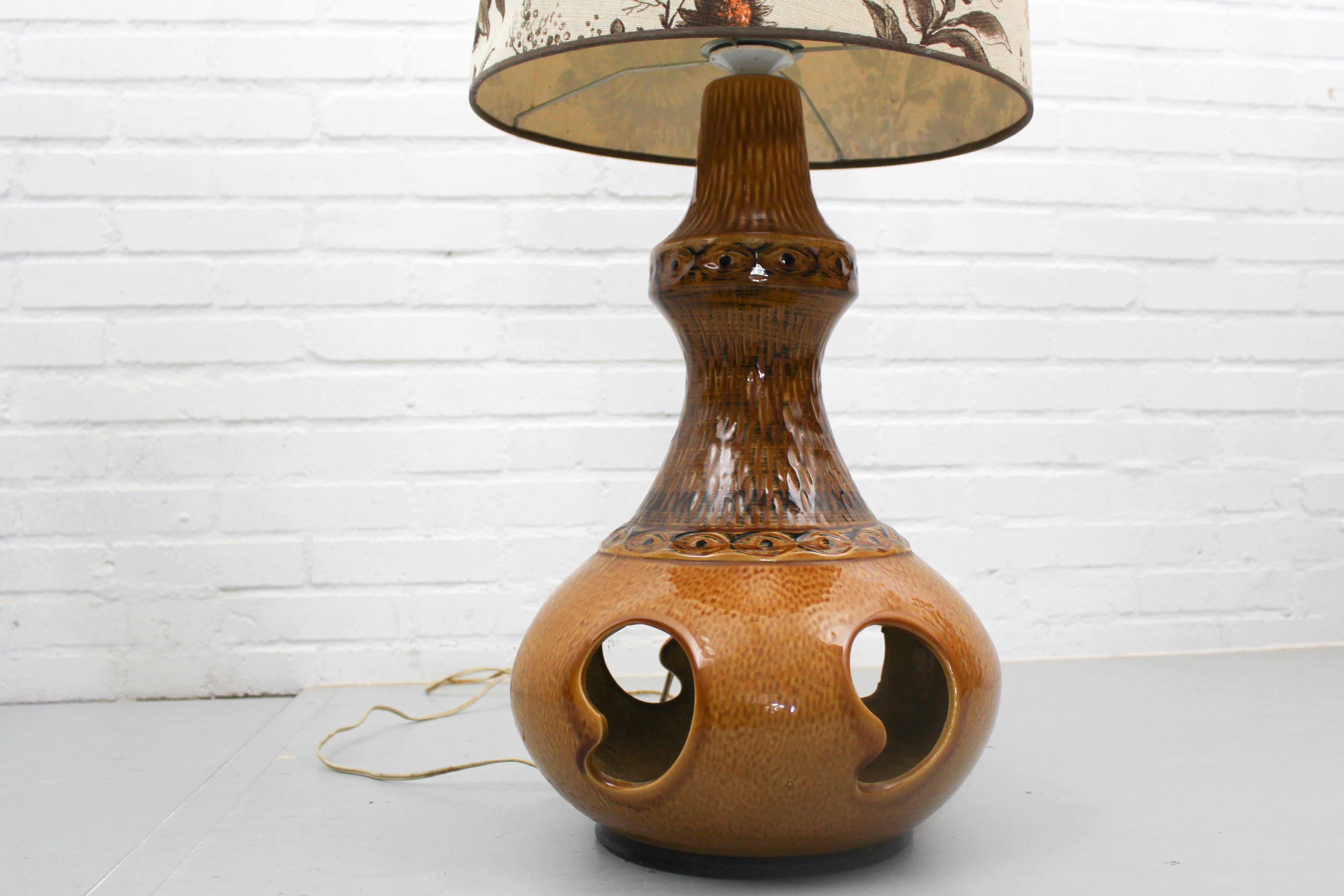 German Vintage Mid Century Ceramic Fat Lava Floor Lamp, 1960s