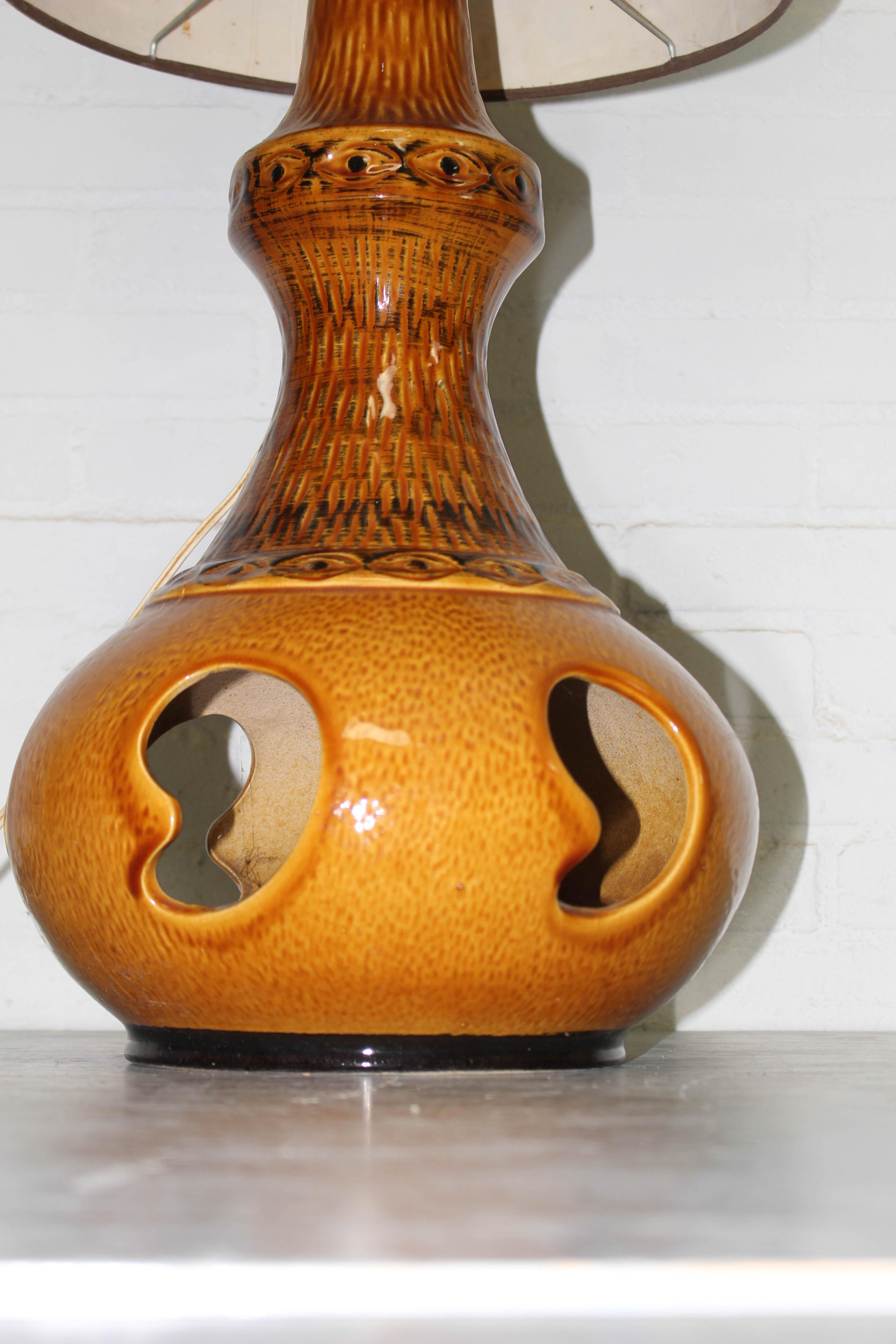 Vintage Mid Century Ceramic Fat Lava Floor Lamp, 1960s 1