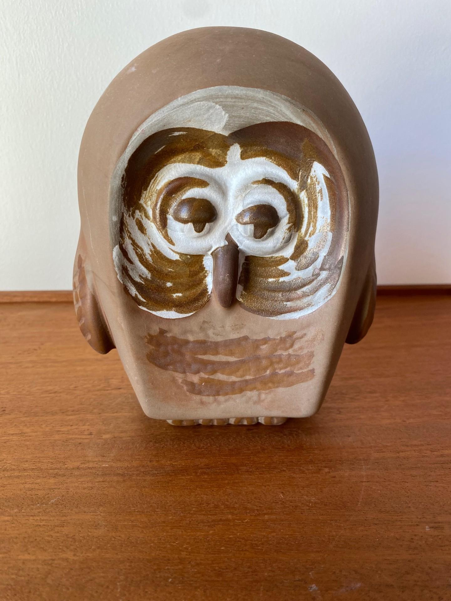 Mid-Century Modern Vintage Mid Century Ceramic Owl Sculpture by Jaru California Pottery For Sale