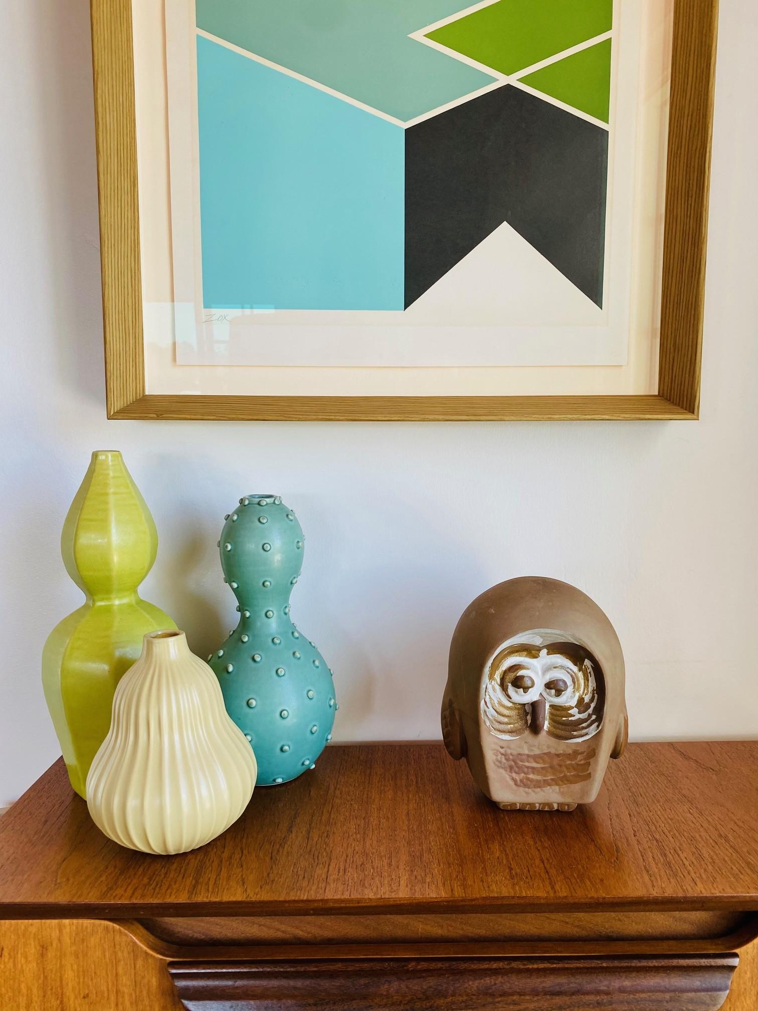 Vintage Mid Century Ceramic Owl Sculpture by Jaru California Pottery For Sale 1