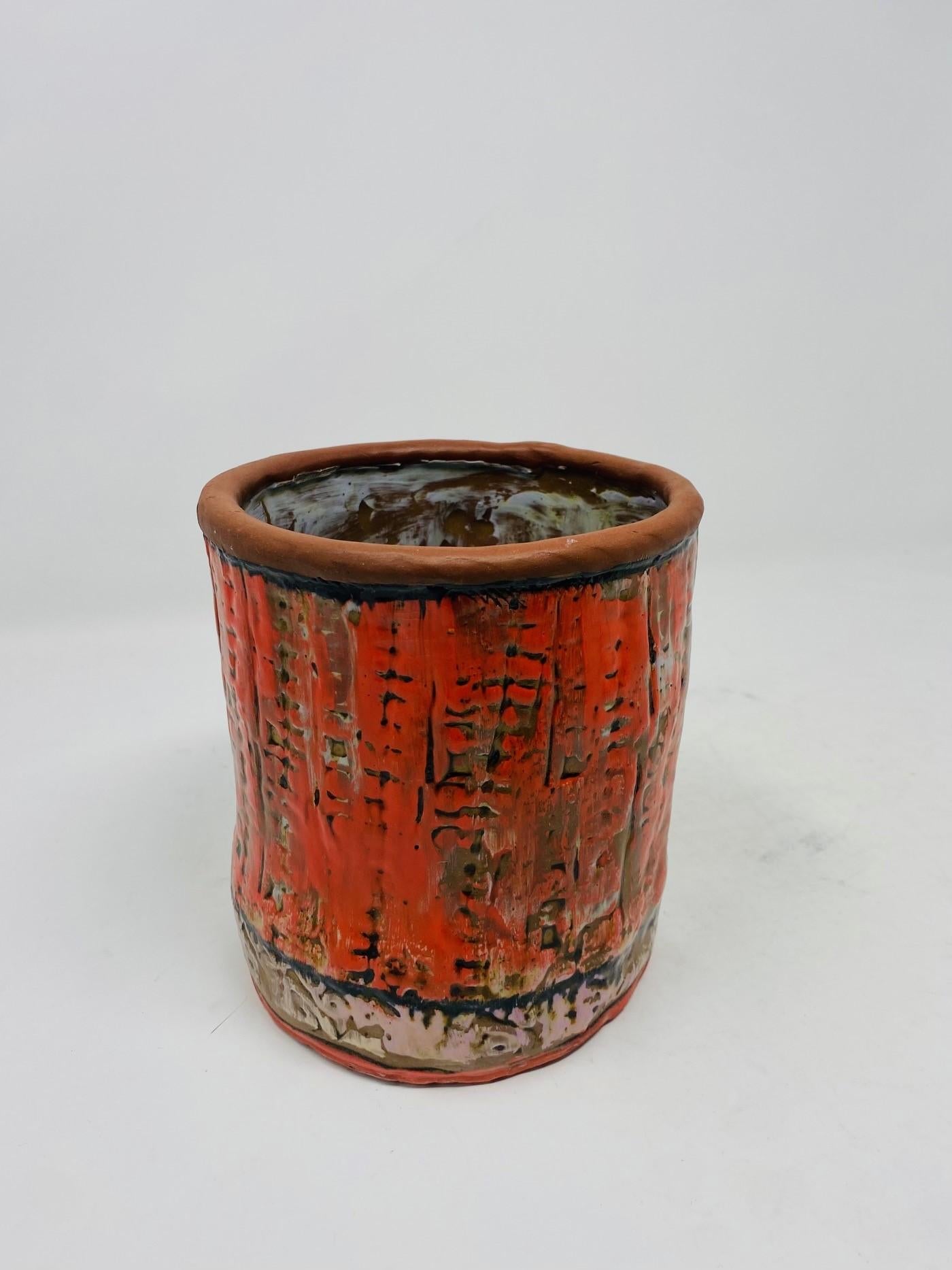 Vintage Mid-Century Ceramic Textured Vase 1960s For Sale 5