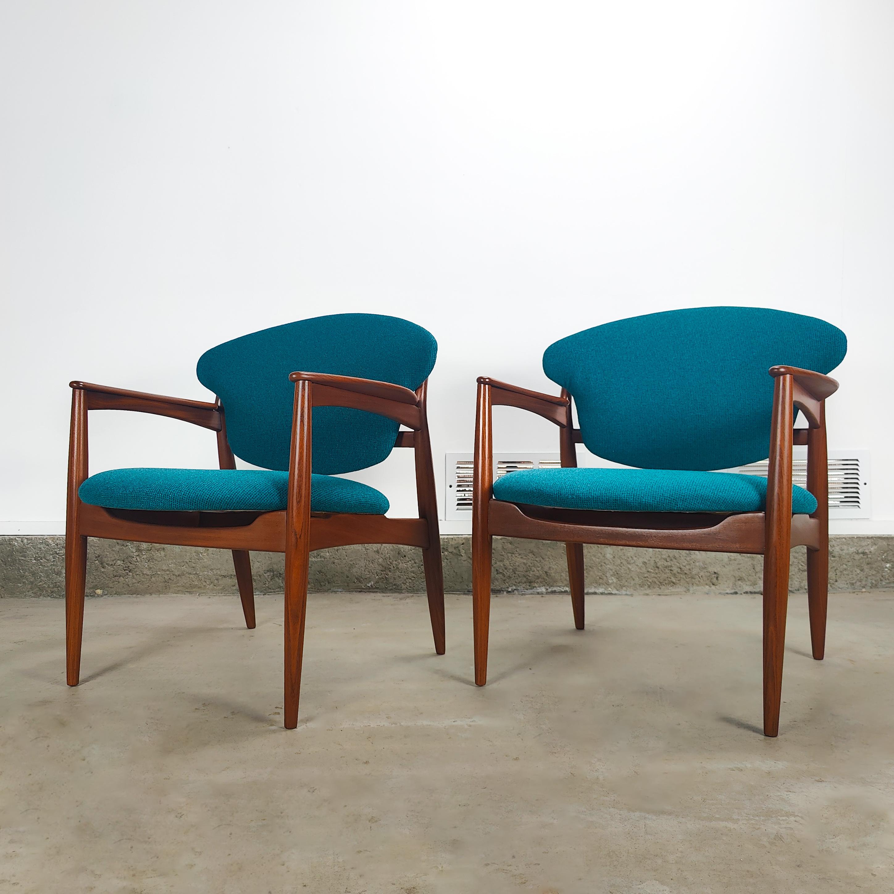 Teak Vintage Midcentury Chairs by L.K. Hjelle Stol & Møbelfabrikk For Sale