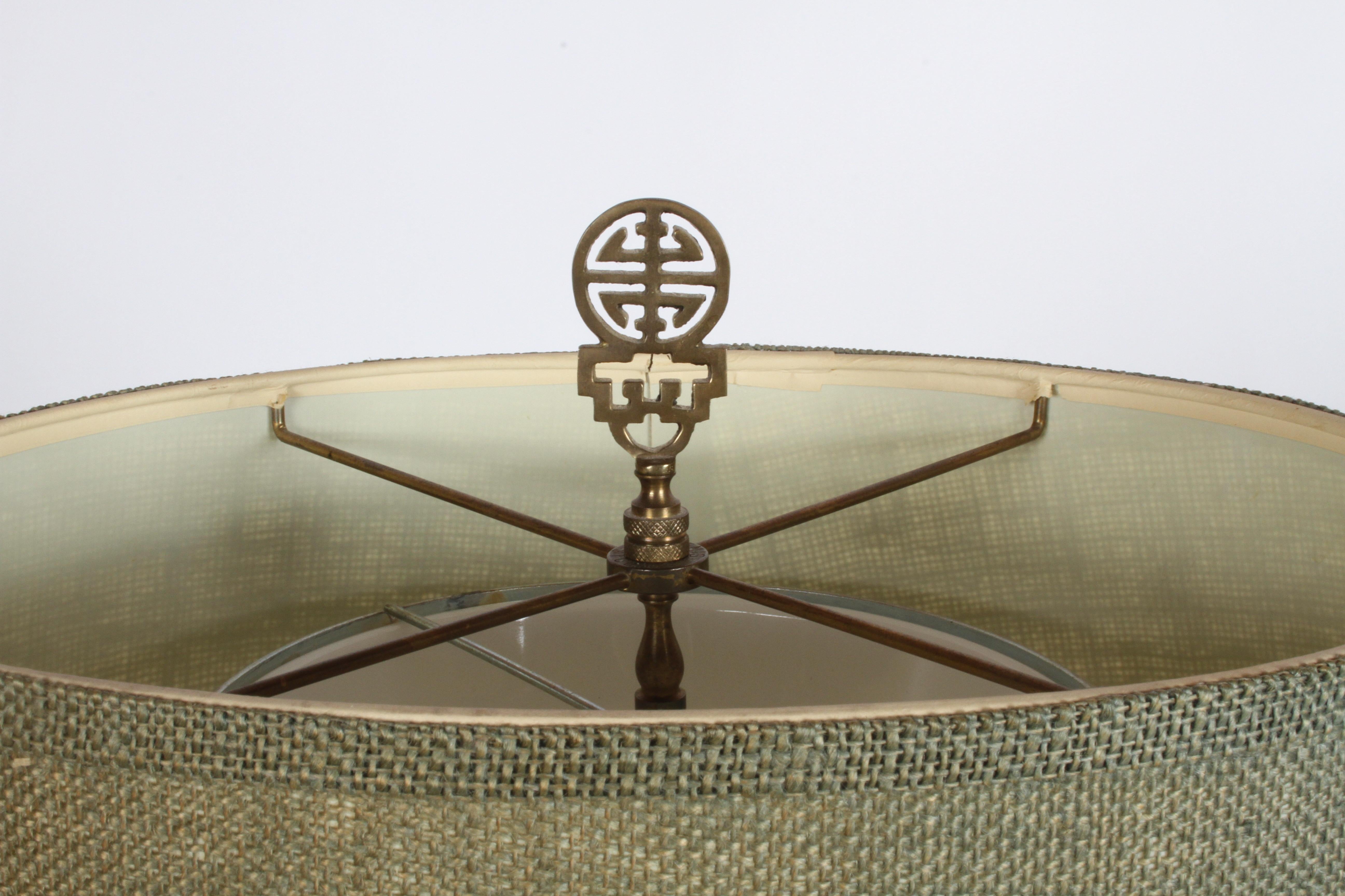 Lampada ad abaco cinese vintage di metà secolo con struttura in ottone in vendita 5