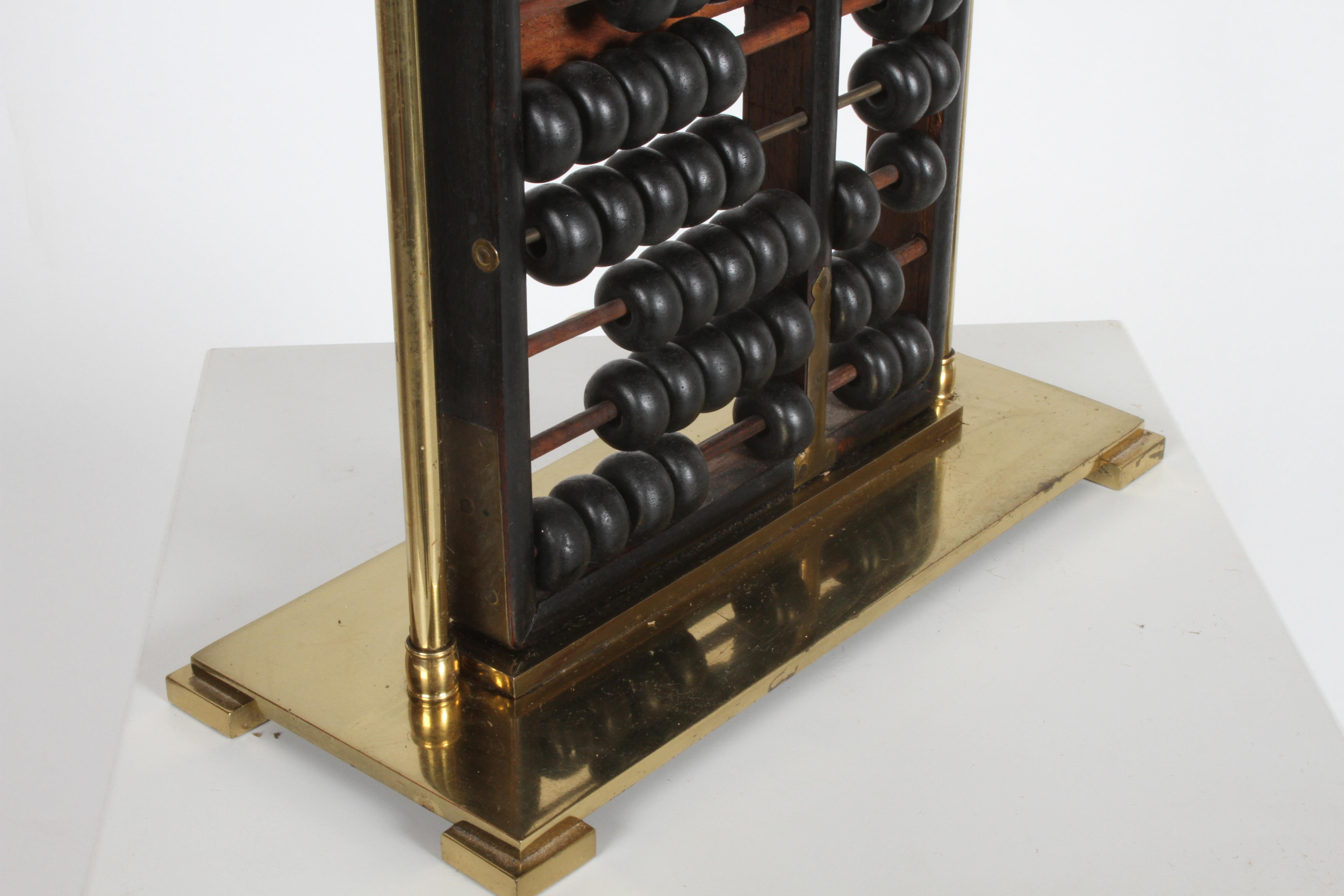 20th Century Vintage Mid-Century Chinese Abacus Lamp with Brass Frame For Sale