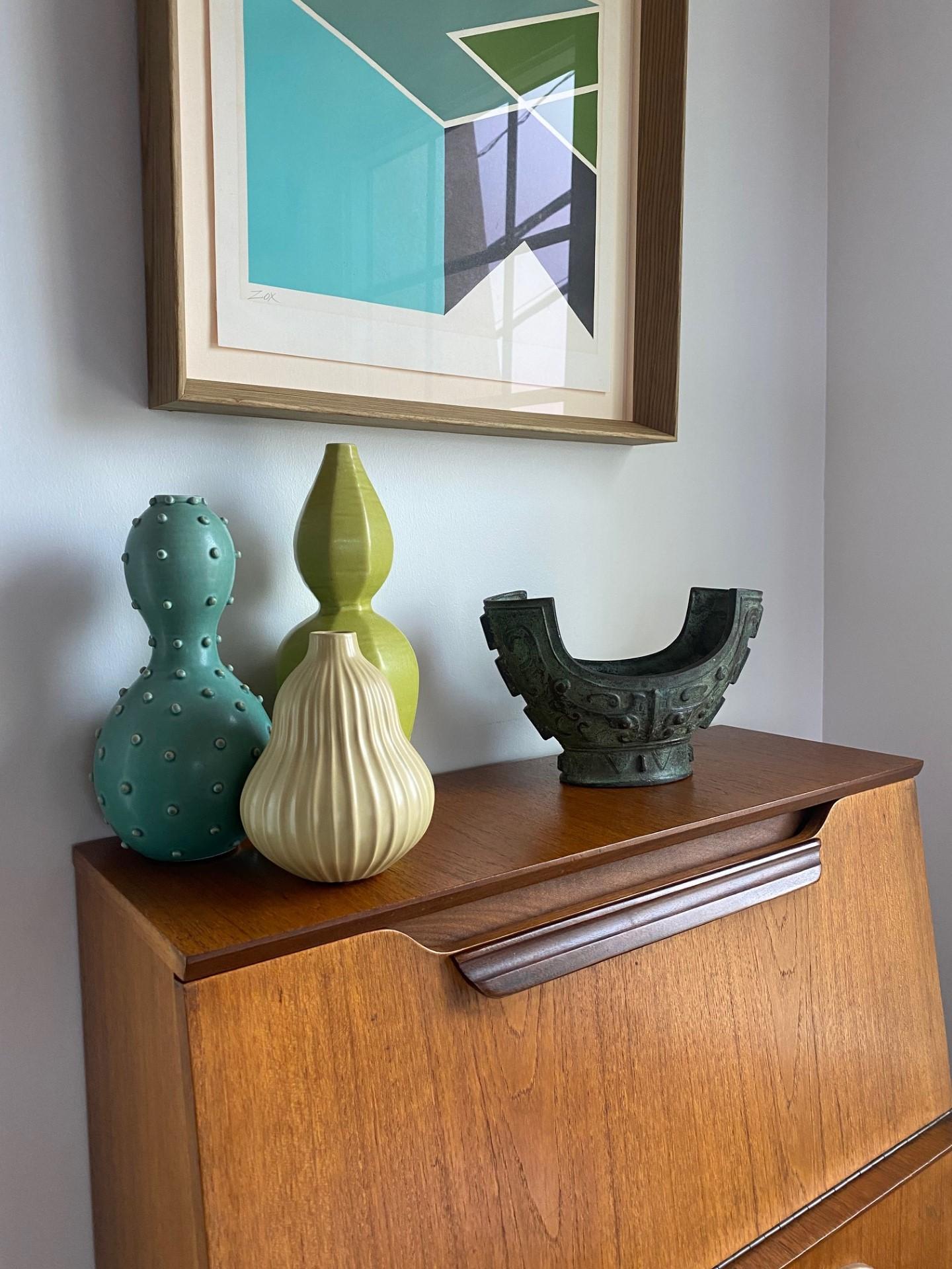 Mid-20th Century Vintage Midcentury Chinese Bronze Brutalist Style Vase Vessel For Sale