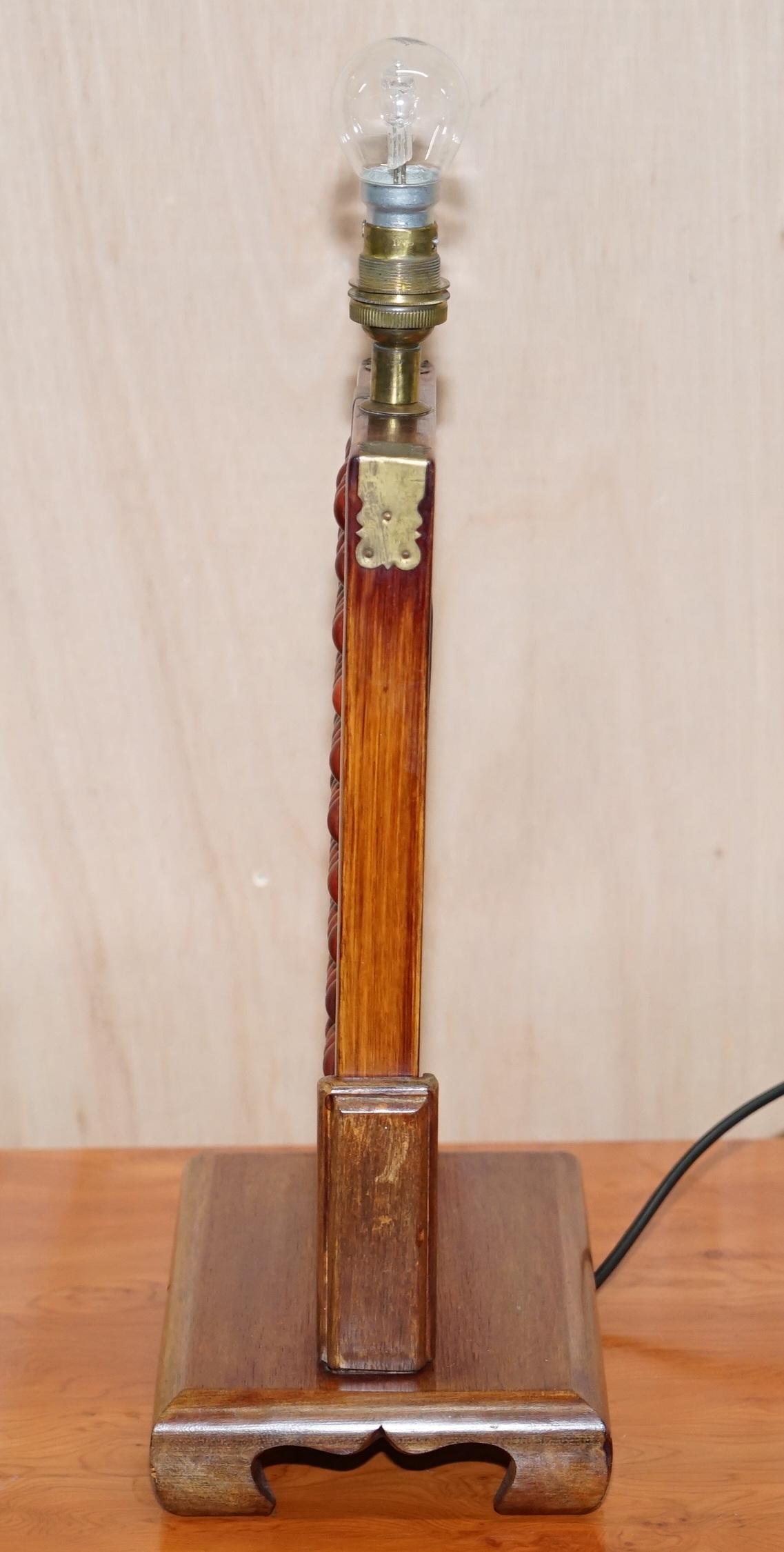 Vintage Midcentury Chinese Hardwood Abacus Lampe vollständig gestempelt Originalbeschläge (Hartholz) im Angebot