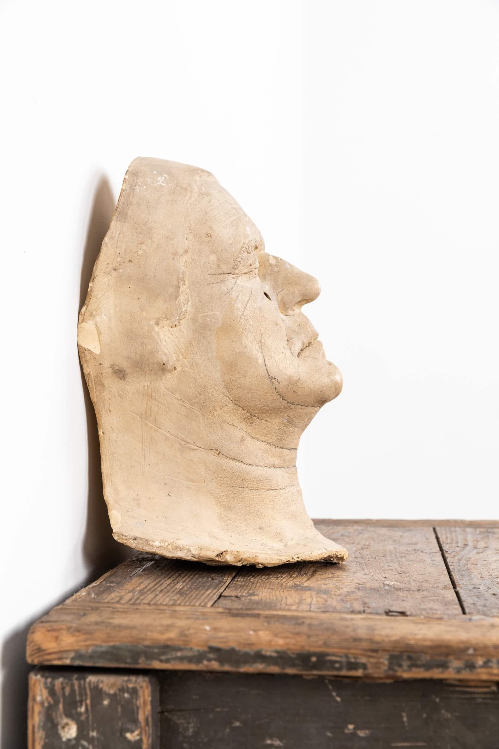 Vintage Mid-Century Christopher Tucker Plaster Male Head Gentleman Bust Statue (Gips) im Angebot
