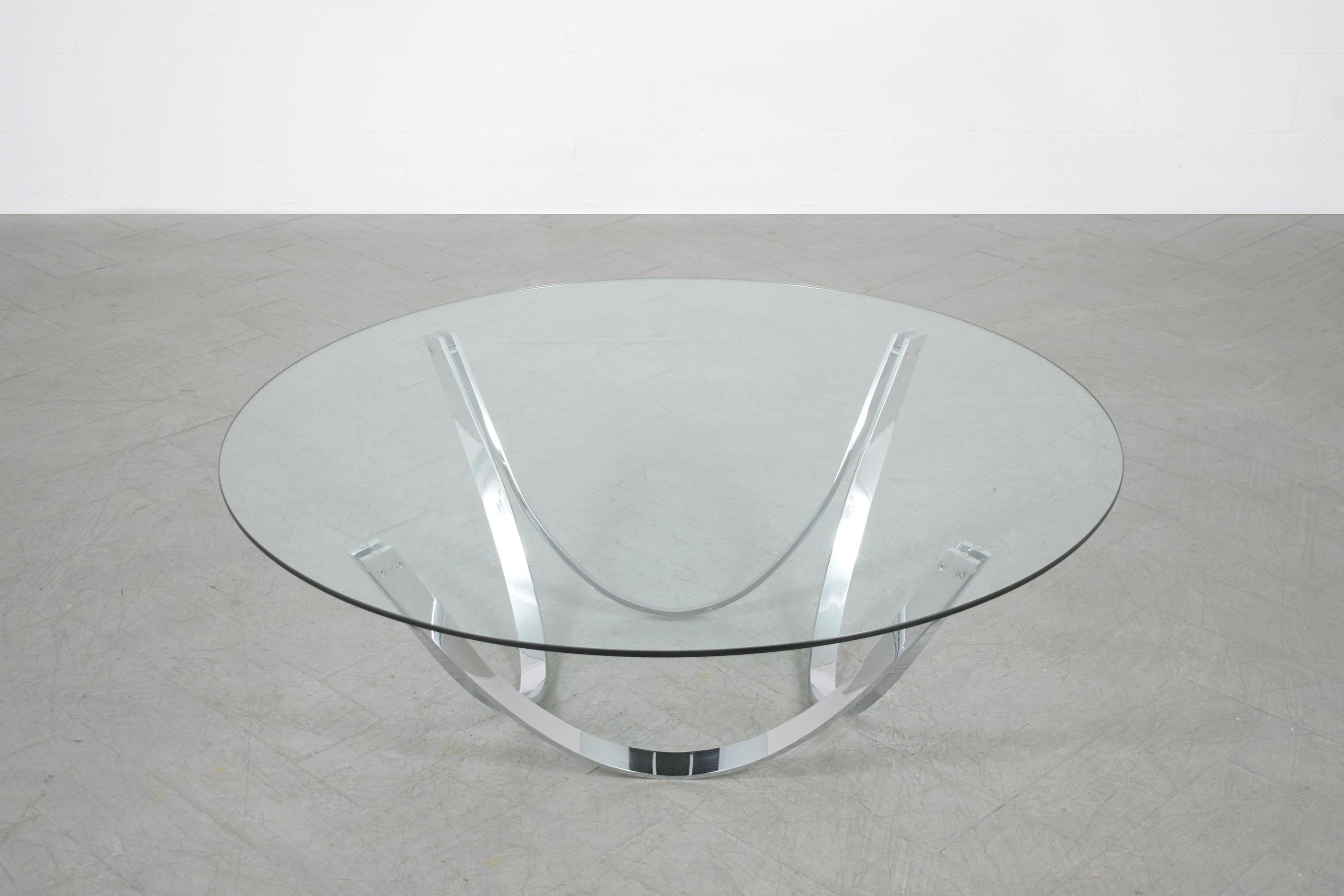 American 1960s Mid-Century Modern Coffee Table: A Fusion of Steel and Glass