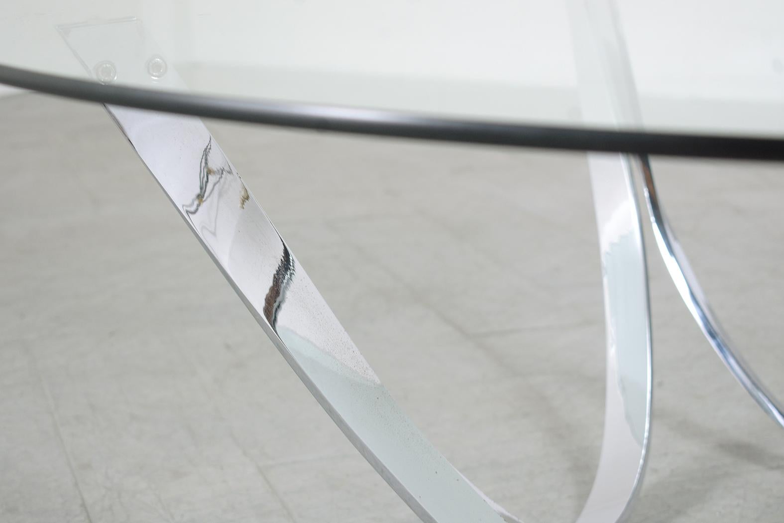 1960s Mid-Century Modern Coffee Table: A Fusion of Steel and Glass 1