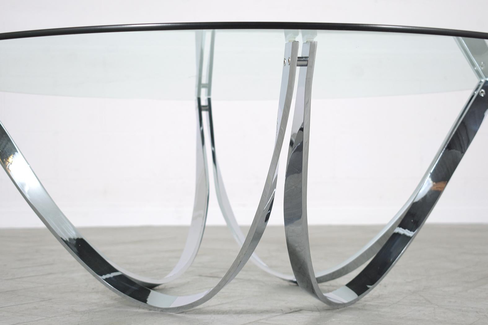 1960s Mid-Century Modern Coffee Table: A Fusion of Steel and Glass 2