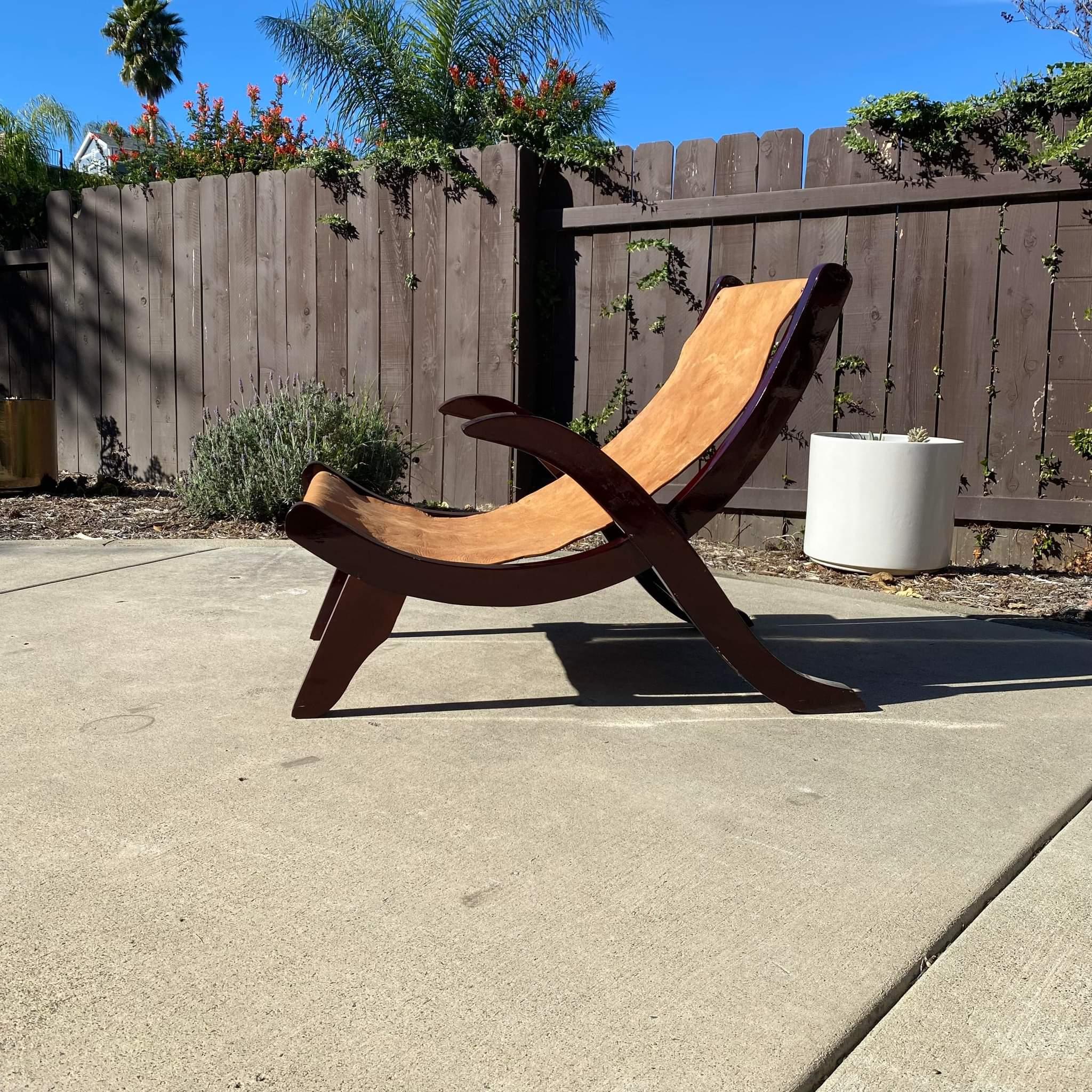 Vintage Mid Century Clara Porset Attributed Lounge Chair In Good Condition In Chino Hills, CA