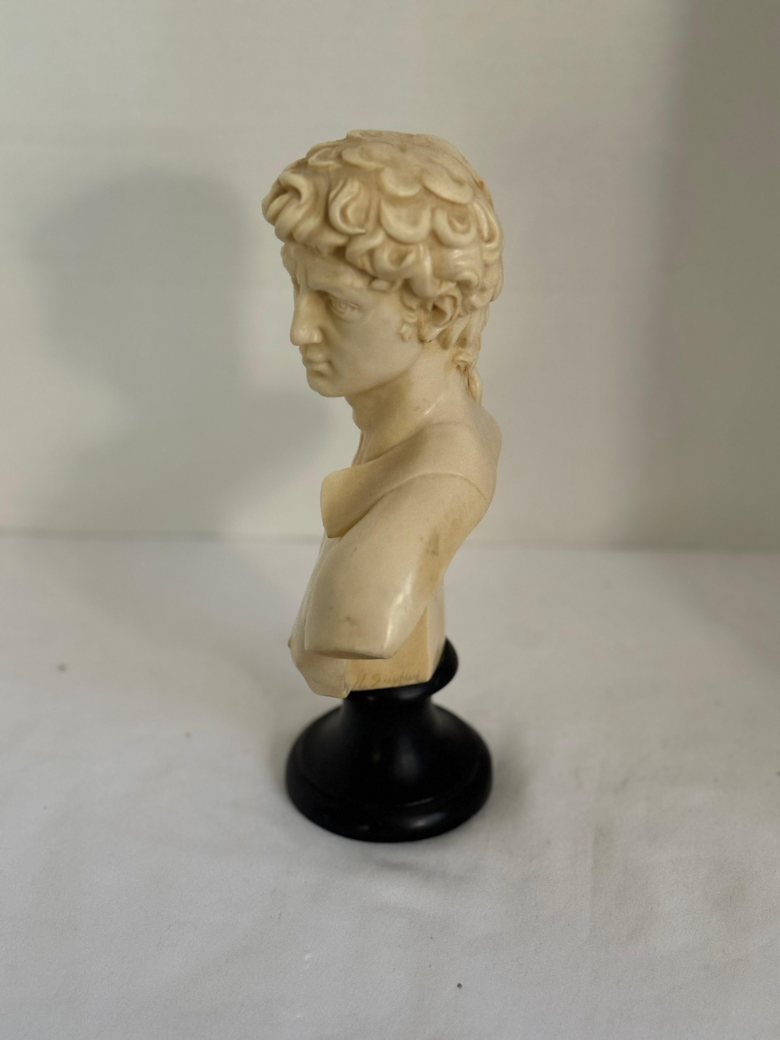 Vintage mid century David bust sculpture A Santini made in Italy For Sale 3
