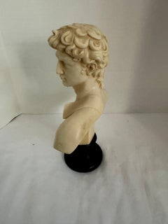 Escultura busto de David vintage de mediados de siglo A. Santini fabricada en Italia