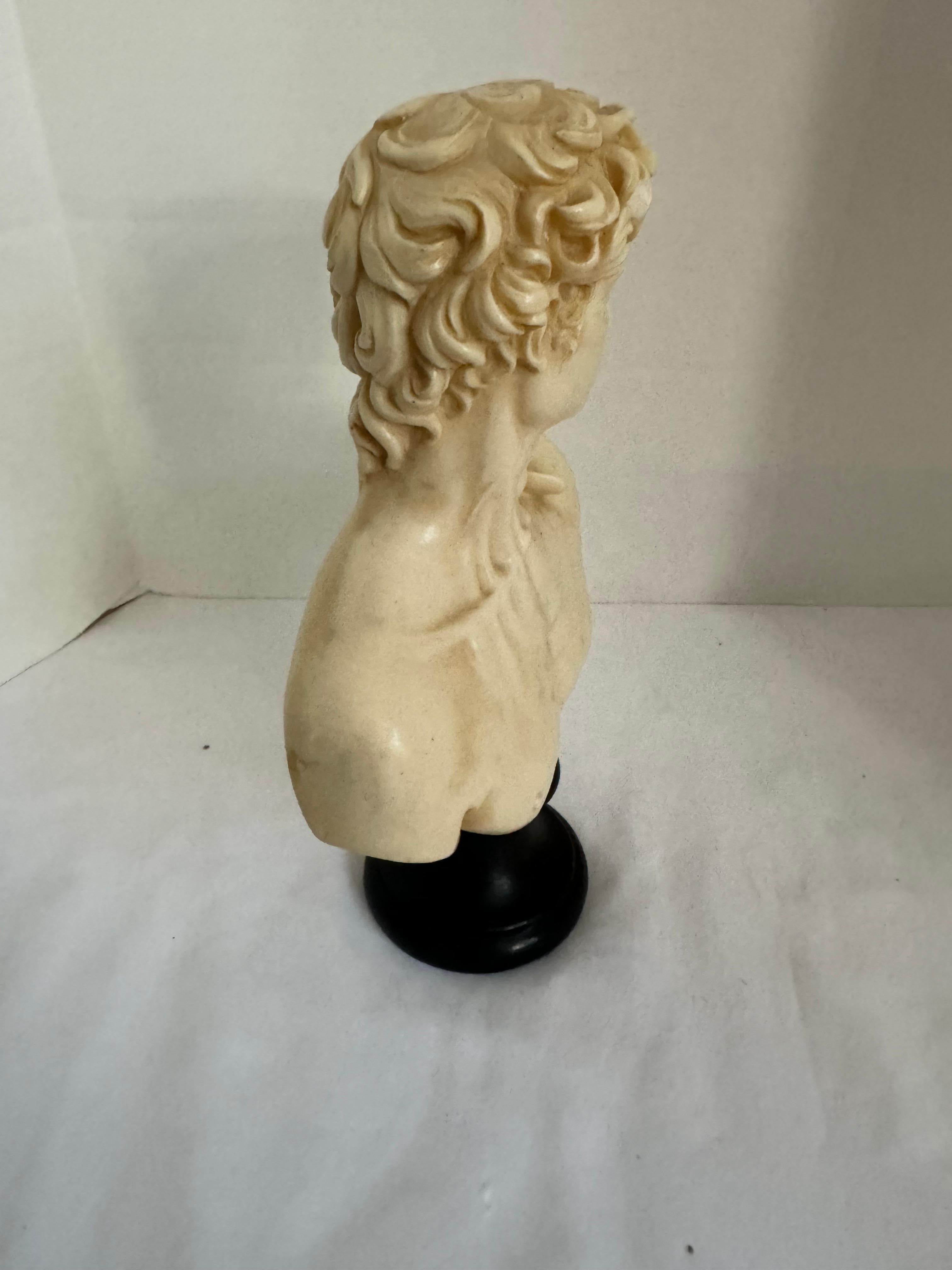 Italian Vintage mid century David bust sculpture A Santini made in Italy For Sale