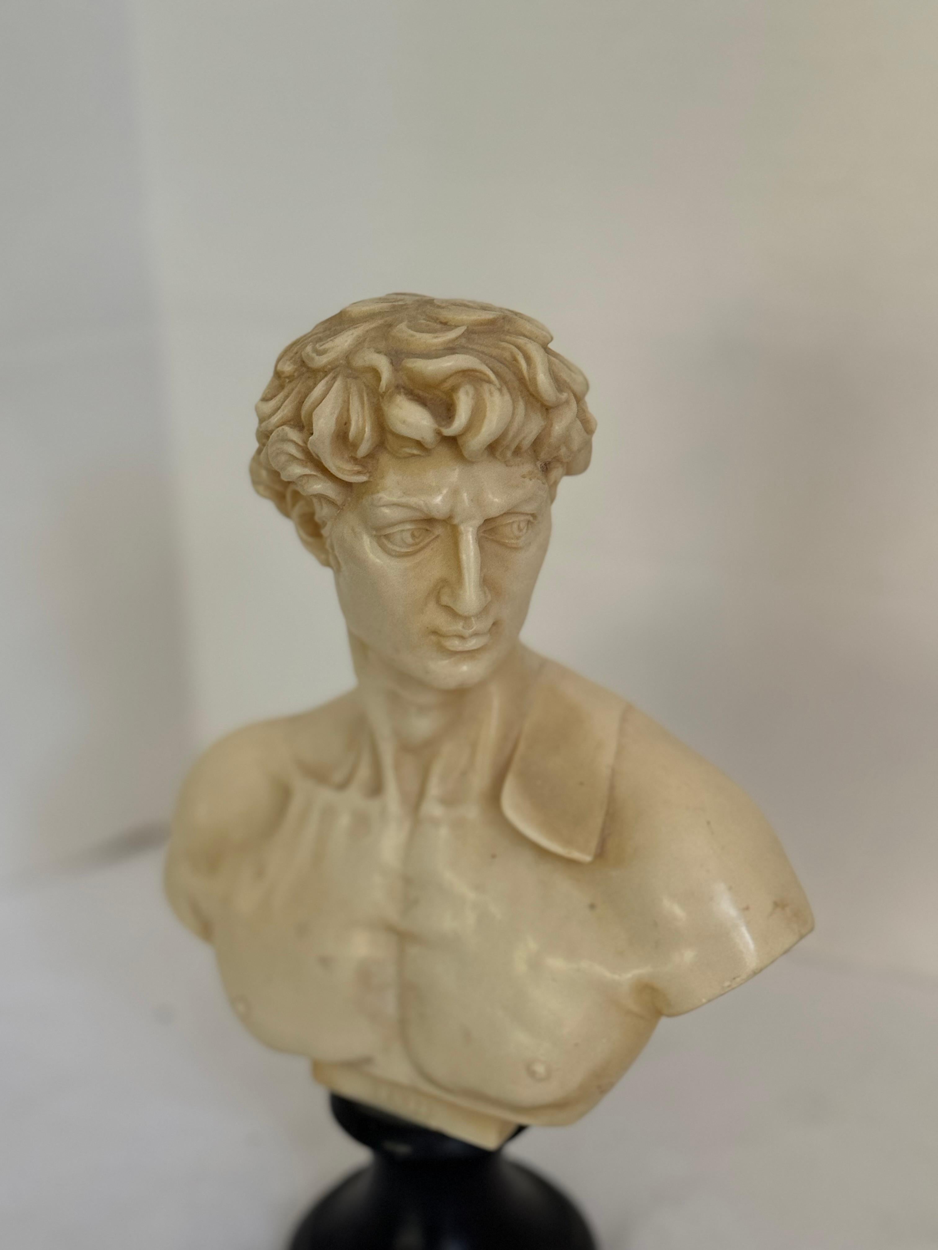 Vintage mid century David bust sculpture A Santini made in Italy For Sale 1