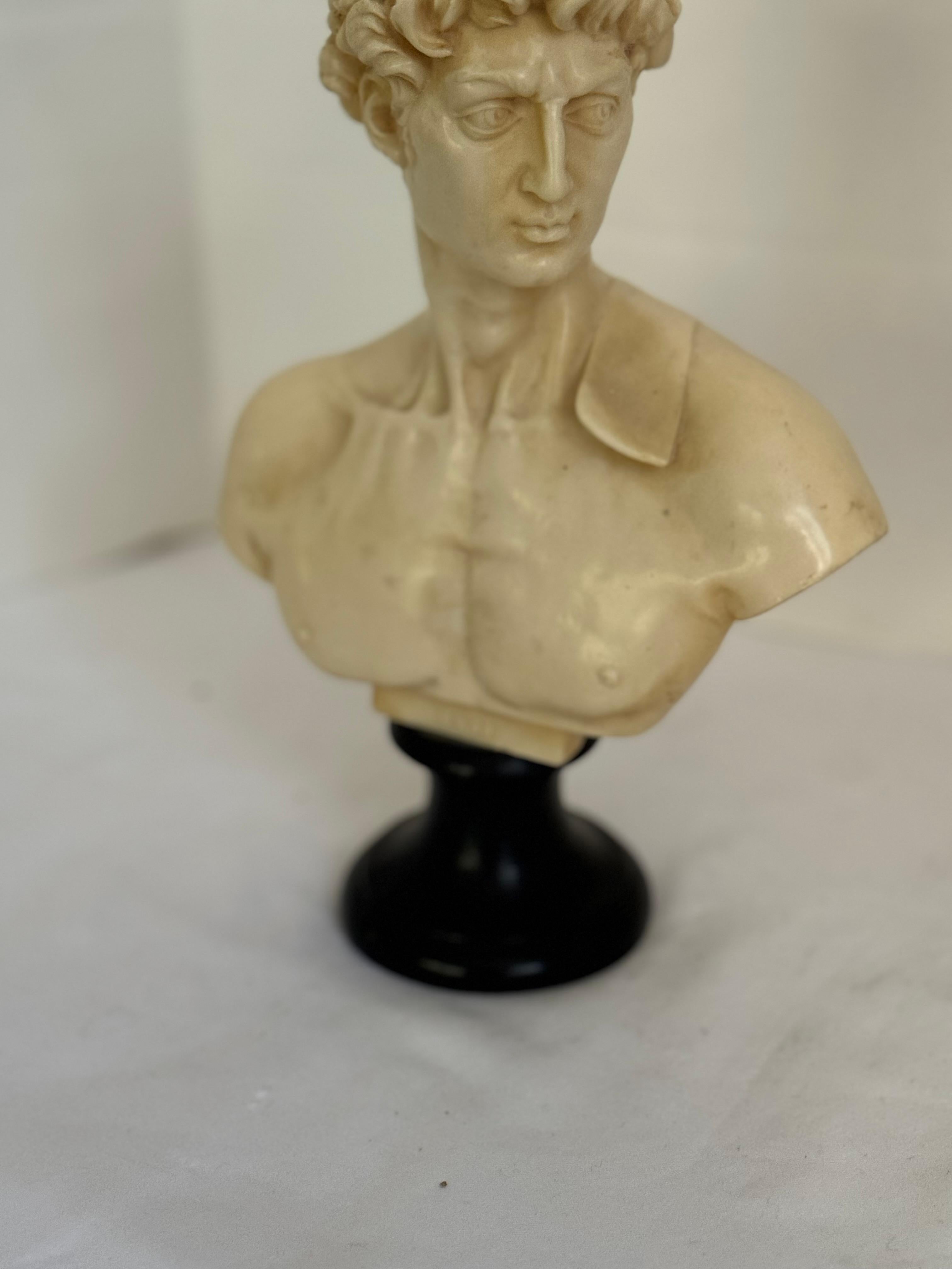 Vintage mid century David bust sculpture A Santini made in Italy For Sale 2