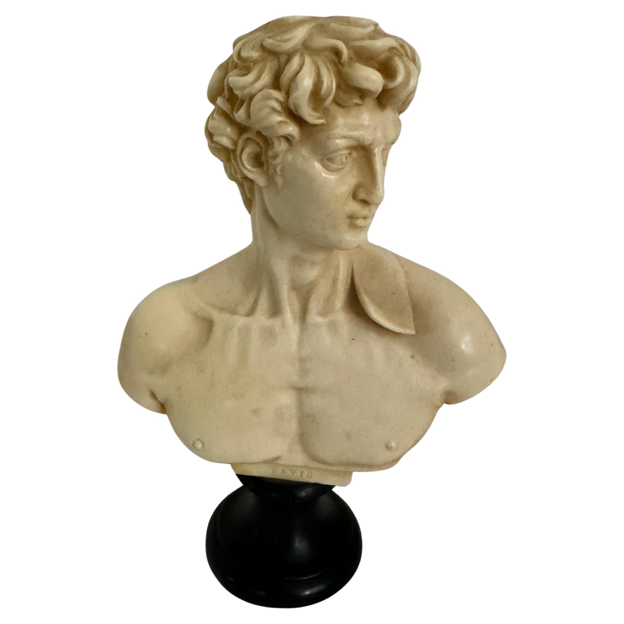 Vintage mid century David bust sculpture A Santini made in Italy For Sale