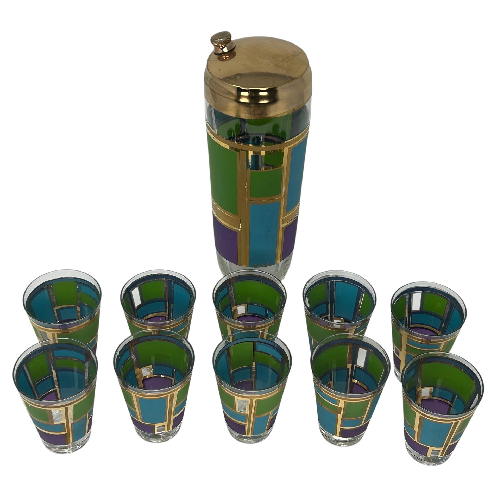 Vintage Mid Century Cocktail Set by Pasinski- Set of 11 en vente