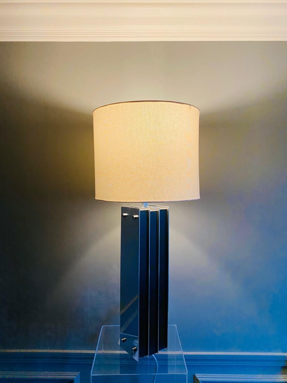 Vintage Mid-Century Column Table Lamp by Laurel For Sale 2