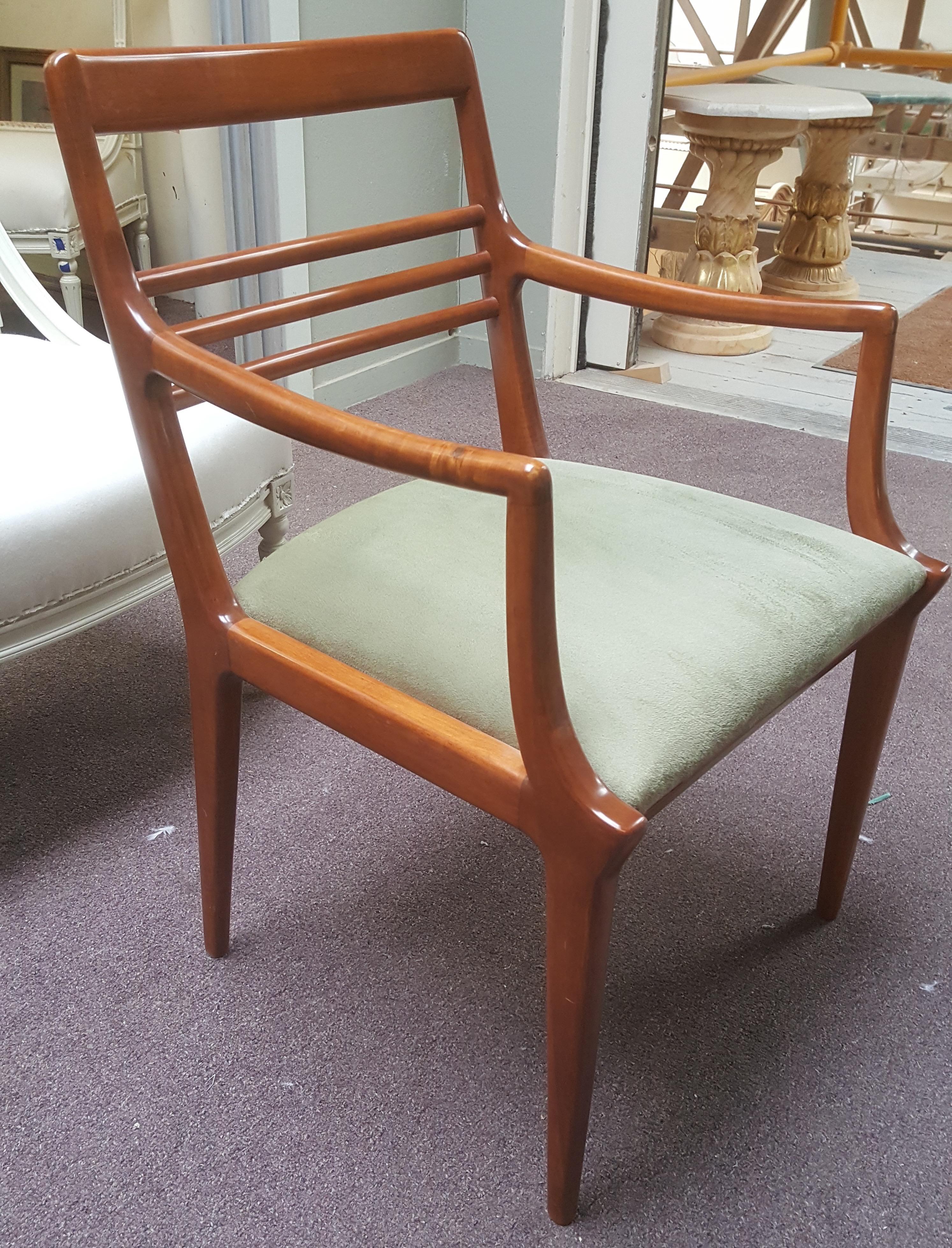 Hand-Crafted Vintage Midcentury Contemporary Dining Chairs Set of Six For Sale