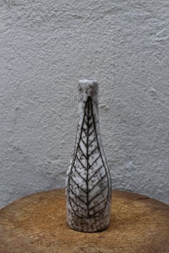 Vintage Mid-Century Cream and Brown Ceramic Vase, Hungary, c. 1960s