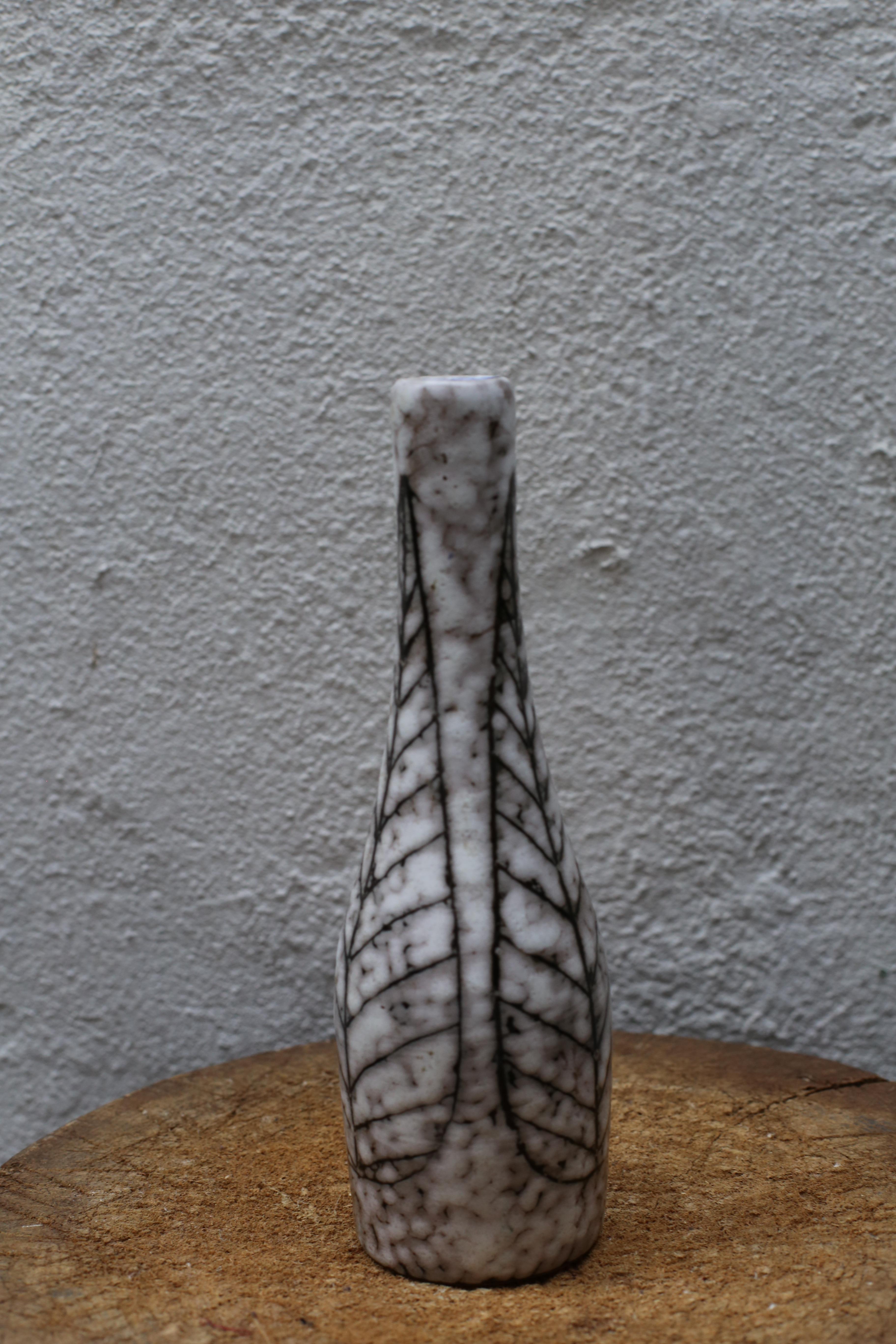 Mid-Century moderno Vaso in ceramica marrone e crema della metà del secolo scorso, Ungheria, 1960 ca. in vendita