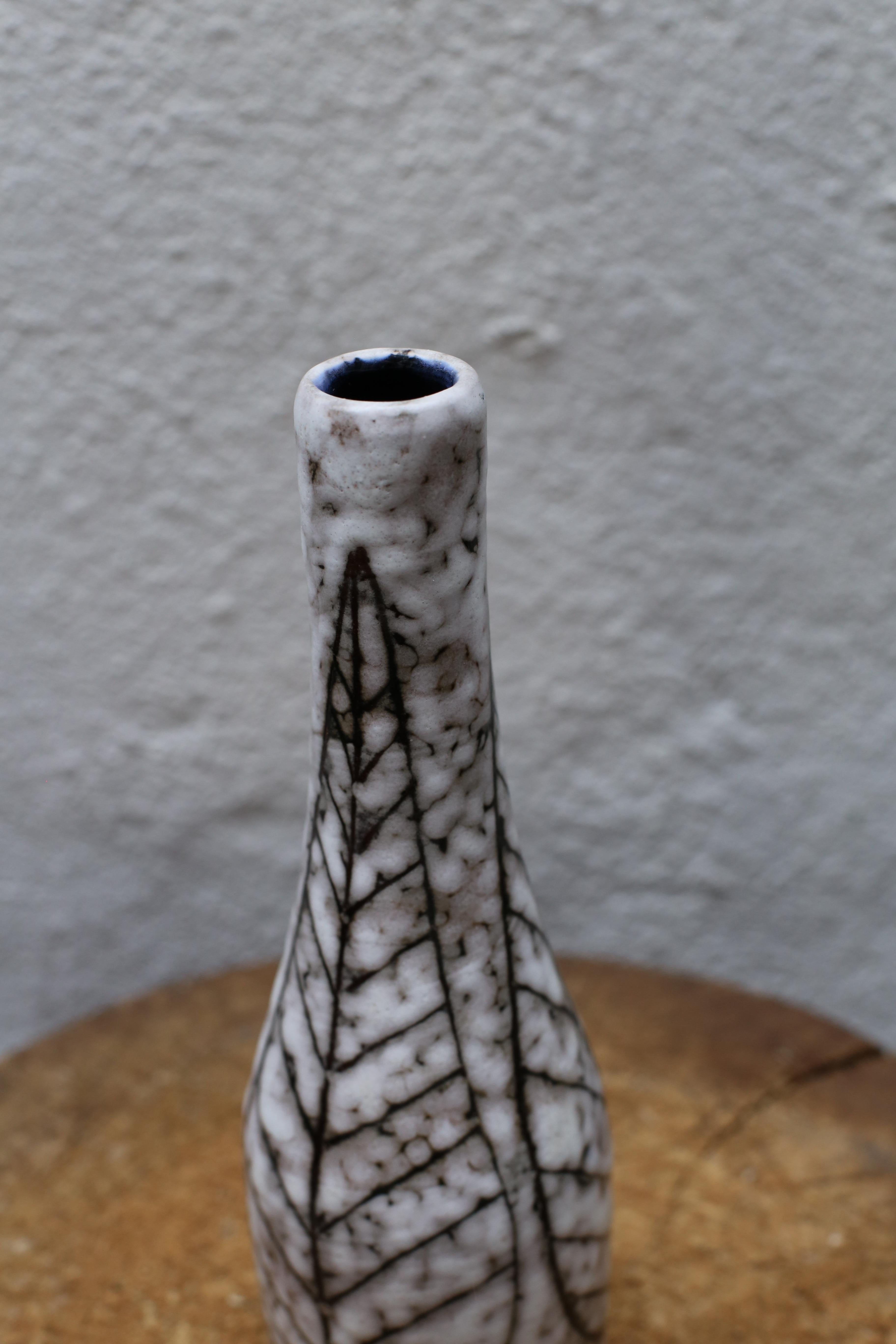 Metà XX secolo Vaso in ceramica marrone e crema della metà del secolo scorso, Ungheria, 1960 ca. in vendita