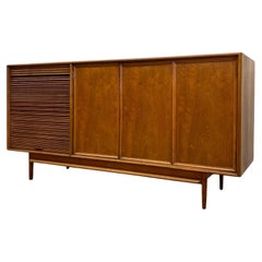 Vintage Mid Century Credenza with Tambour Door by Barney Flagg for Drexel 1960s Vintage Mid Century Credenza with Tambour Door by Barney Flagg for Drexel 1960s