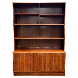 Antique Arts and Crafts Oak 5-Shelf Bookcase with Stained Glass Doors ...