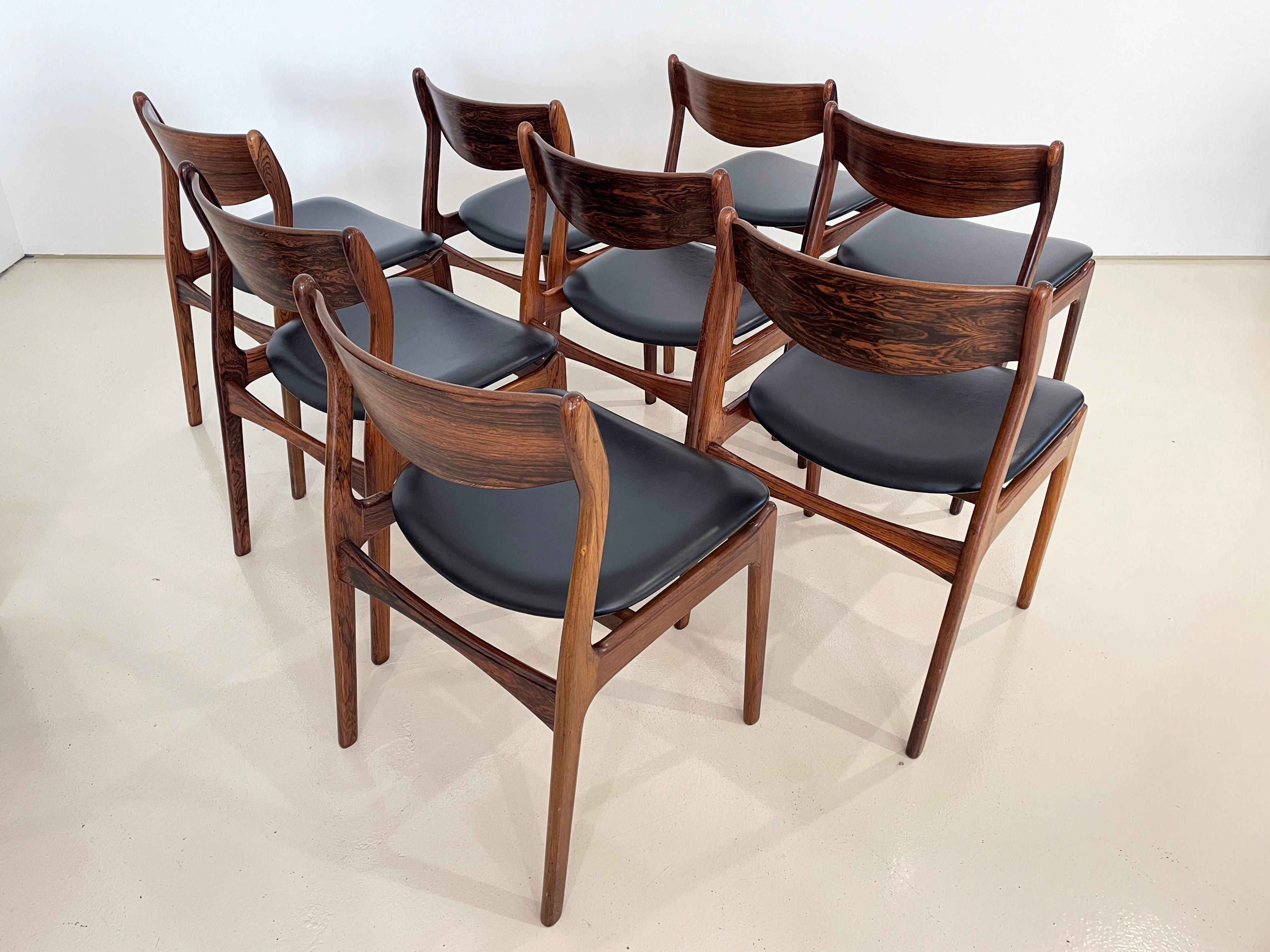 20th Century Vintage Mid-century Danish Dining Chairs, Designed by P.E. Jorgensen, Set of 8