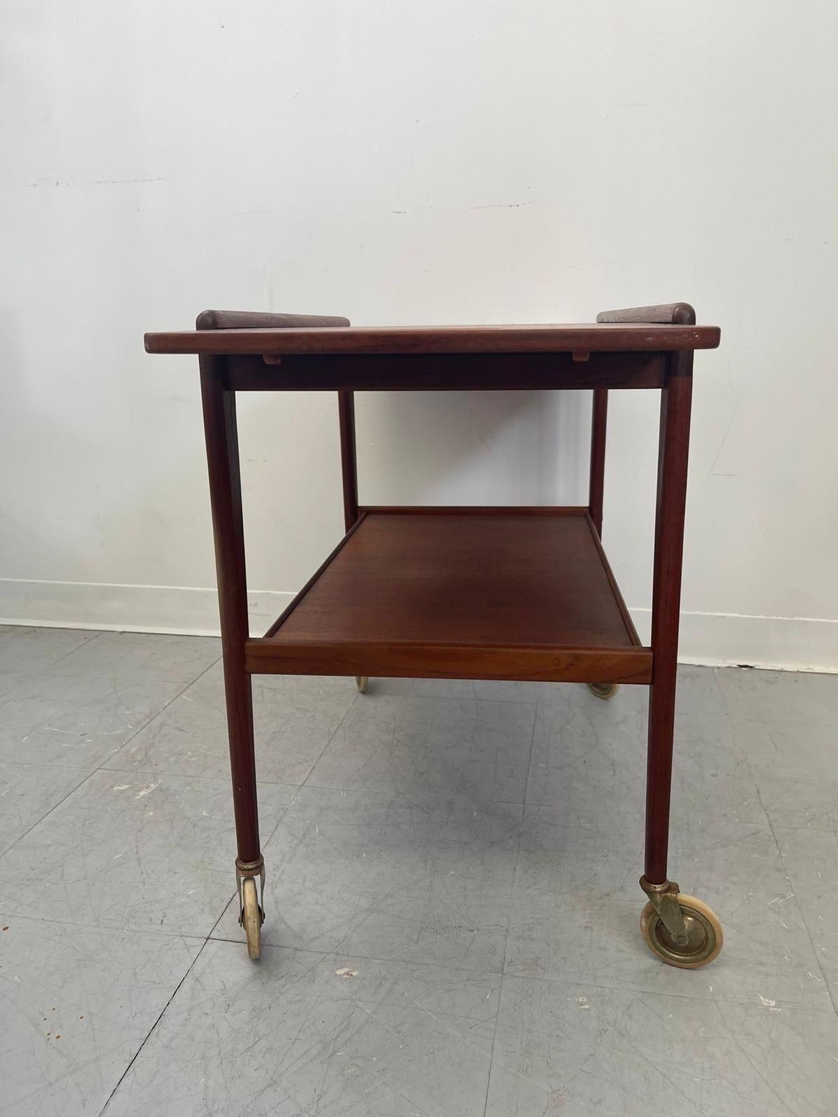 Vintage Mid Century Danish Modern Bar Cart Yngve Ekstrom Style. For Sale 3