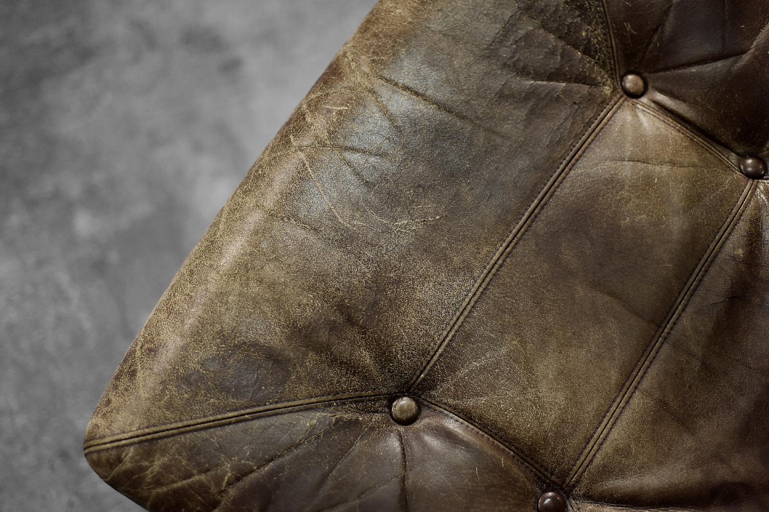 Mid-Century Modern Vintage Midcentury Danish Modern Beech & Leather High Armchair from Farstrup  For Sale