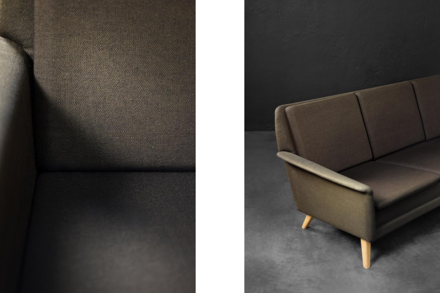 Vintage Mid-Century Danish Modern Brown 3-Seater Sofa by Folke Ohlsson for F.H. (Mitte des 20. Jahrhunderts) im Angebot