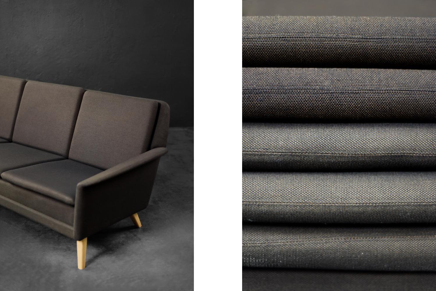 Vintage Mid-Century Danish Modern Brown 3-Seater Sofa by Folke Ohlsson for F.H. im Angebot 1