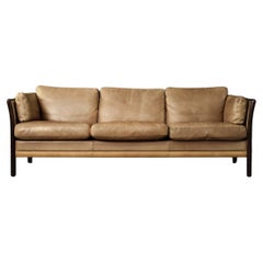 Canapé 3 places vintage Mid-Century Danish Modern Brown de  Mogens Hansen, 1970