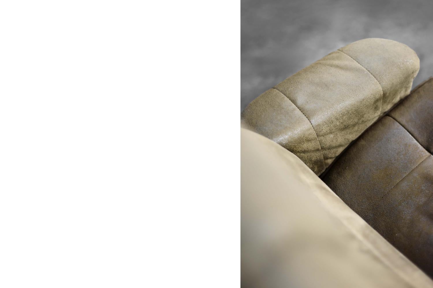 Vintage Mid-Century Danish Modern Brown Swivel Chair & Ottoman, 1960s, Set of 2 en vente 5