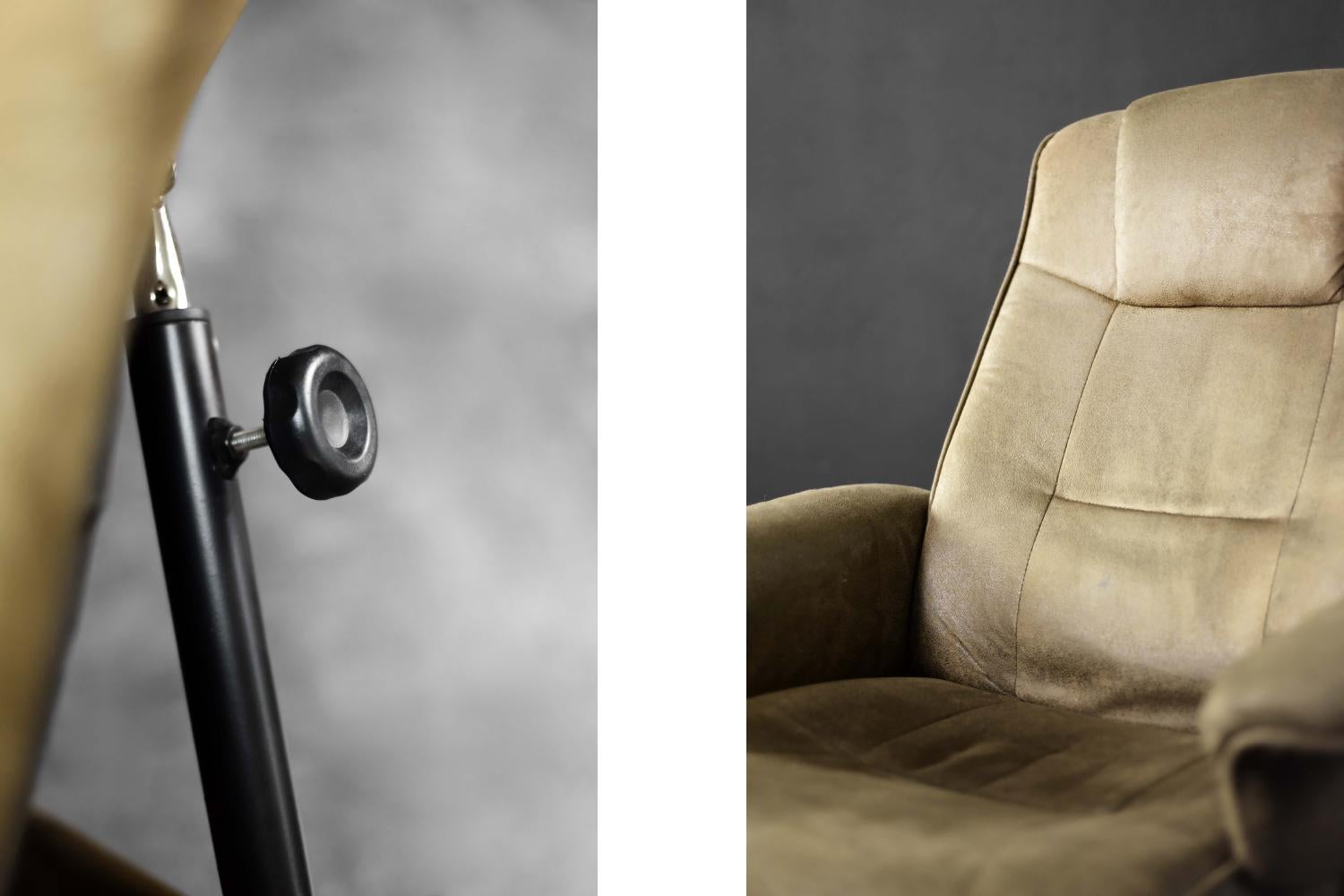 Vintage Mid-Century Danish Modern Brown Swivel Chair & Ottoman, 1960s, Set of 2 en vente 1