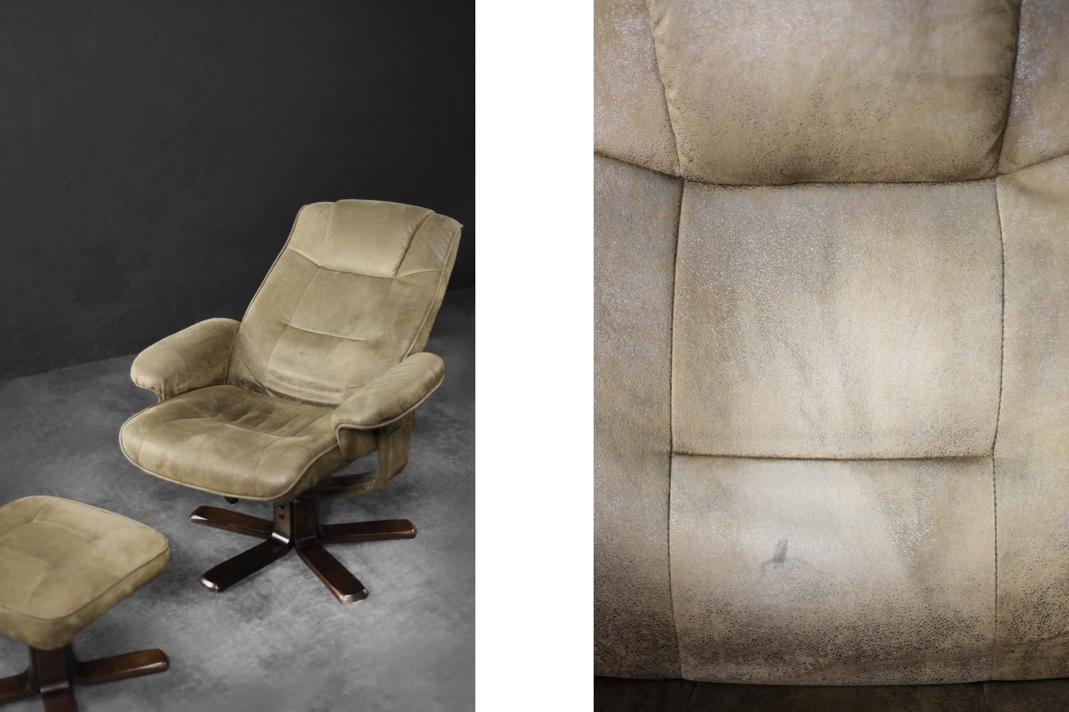 Vintage Mid-Century Danish Modern Brown Swivel Chair & Ottoman, 1960s, Set of 2 en vente 2
