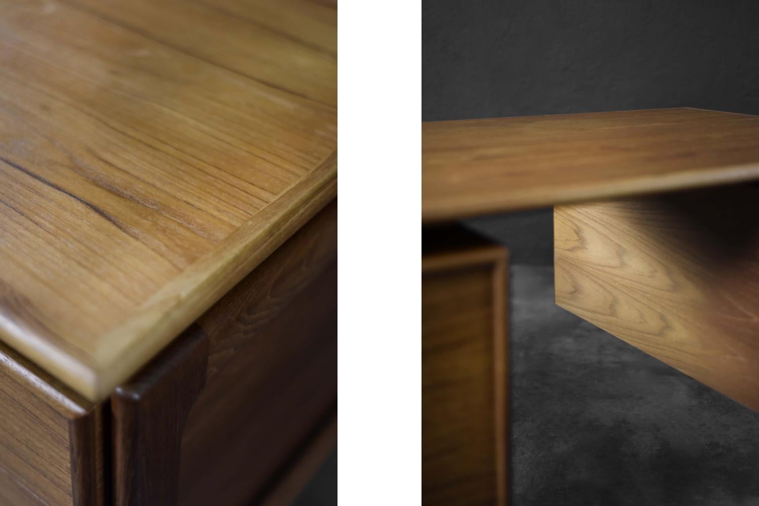 Vintage Mid-Century Danish Modern Brown Teak Desk by Arne Vodder for GV Møbler For Sale 14