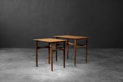 Vintage Mid-Century Danish Modern Brown Teak Nesting Tables, 1960s, Set of 2